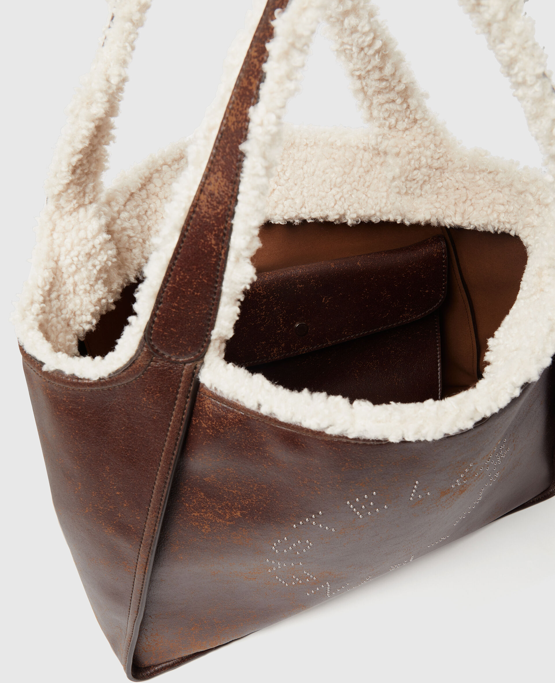 Cabas avec doublure en peluche Logo-Marron-large image number 4