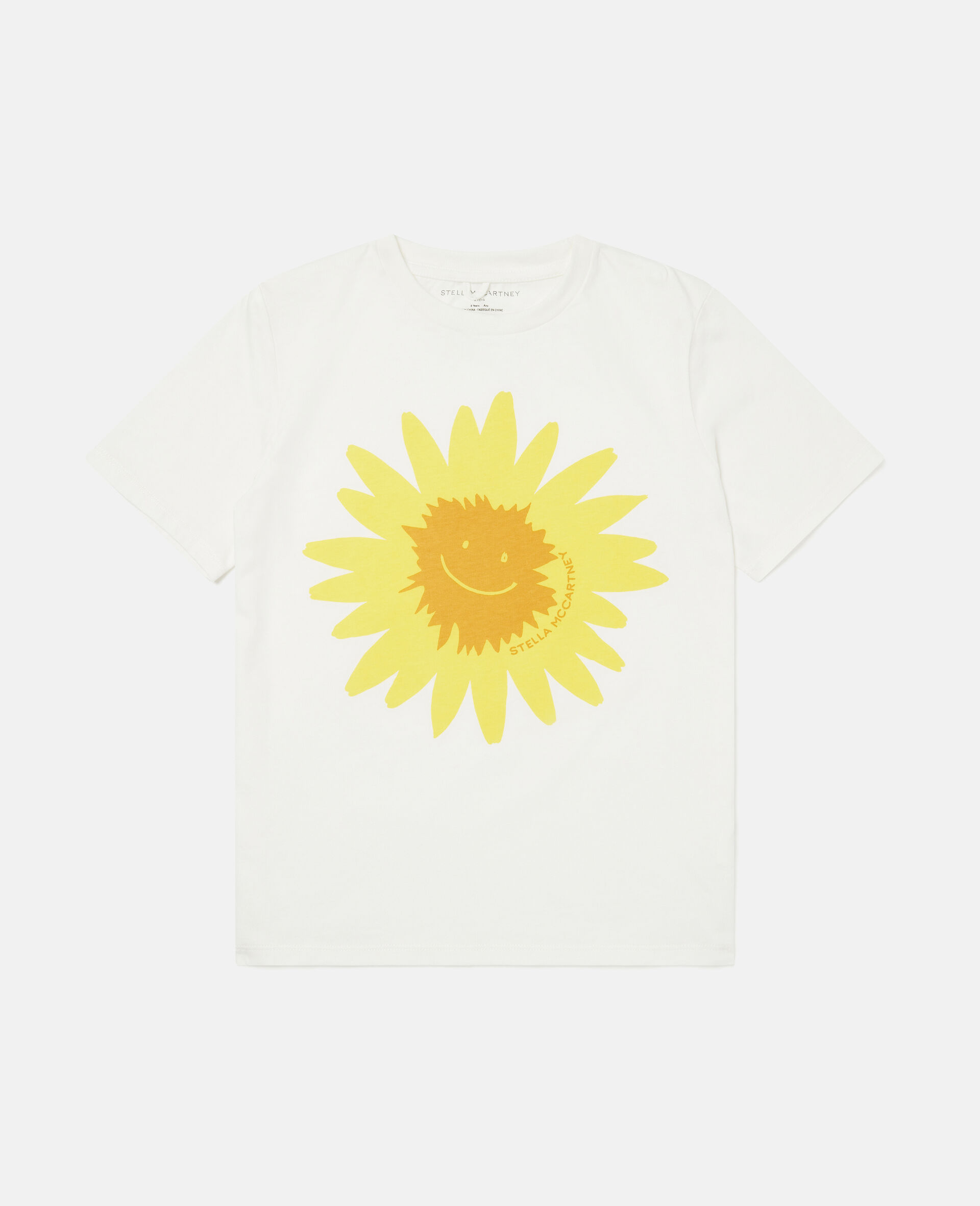 Sunflower Logo Print Cotton T-shirt-White-large image number 0