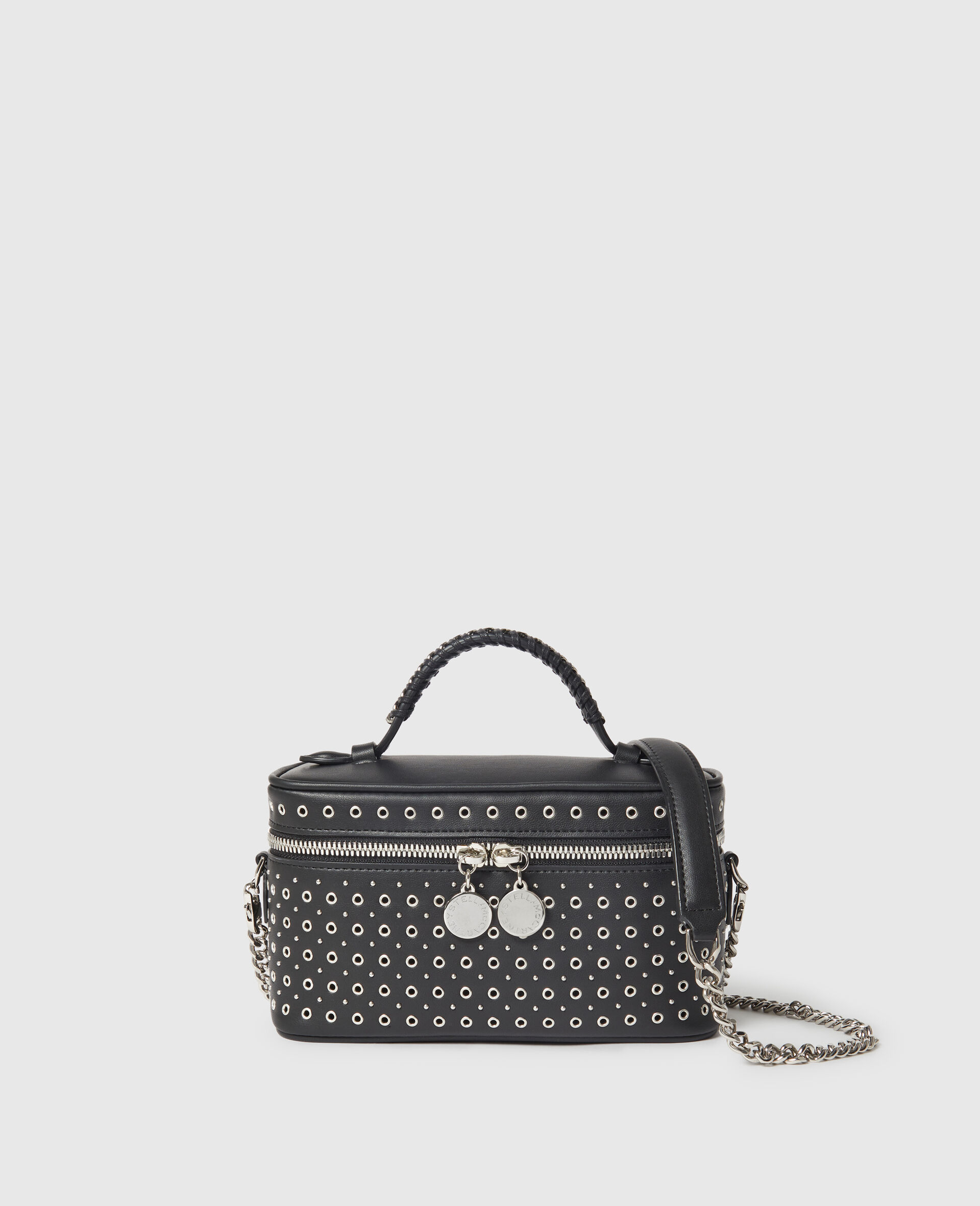 Vanity case avec oeillets cloutes Falabella-Noir-medium