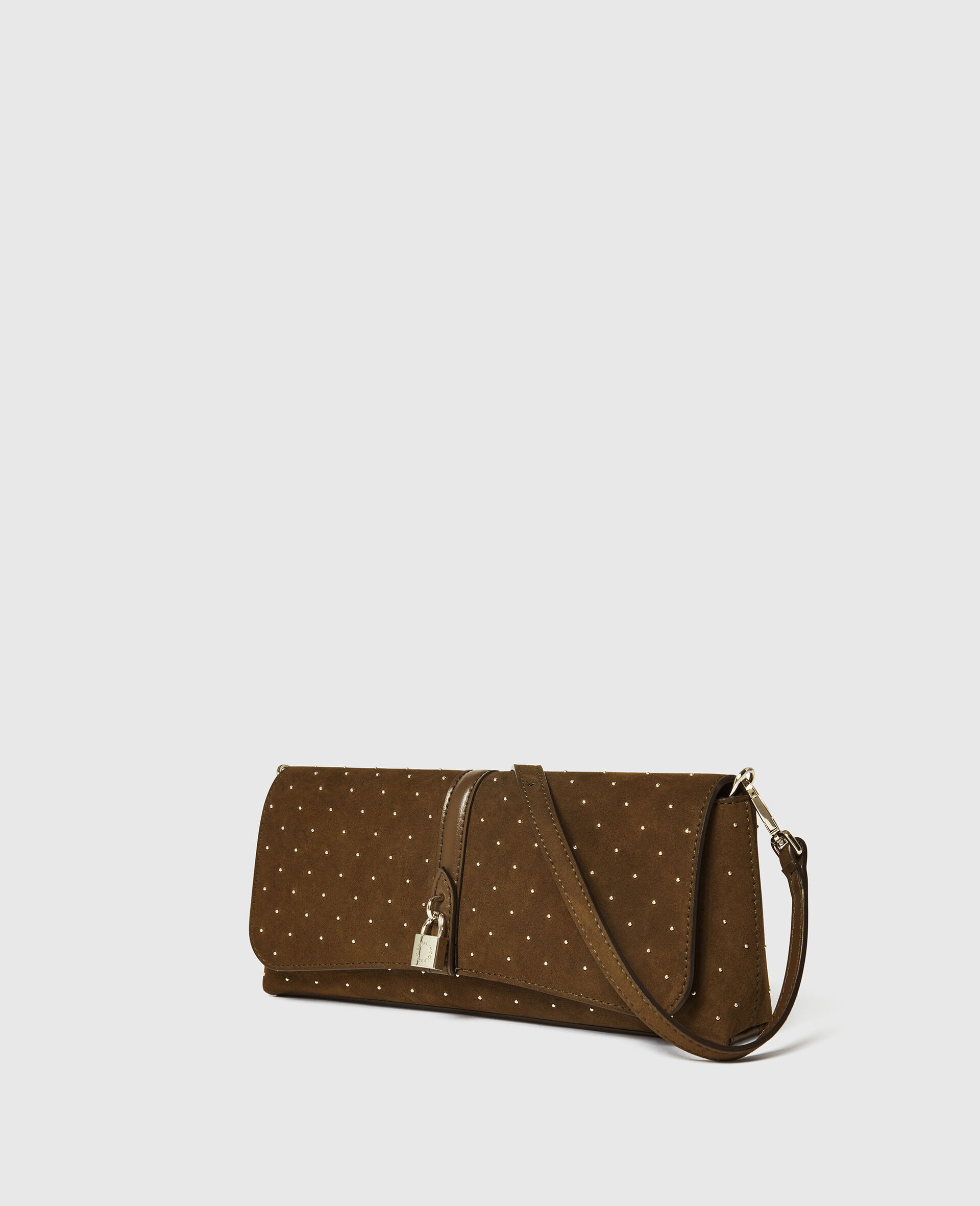 Sac porte epaule Pochette Ryder en daim-Marron-medium