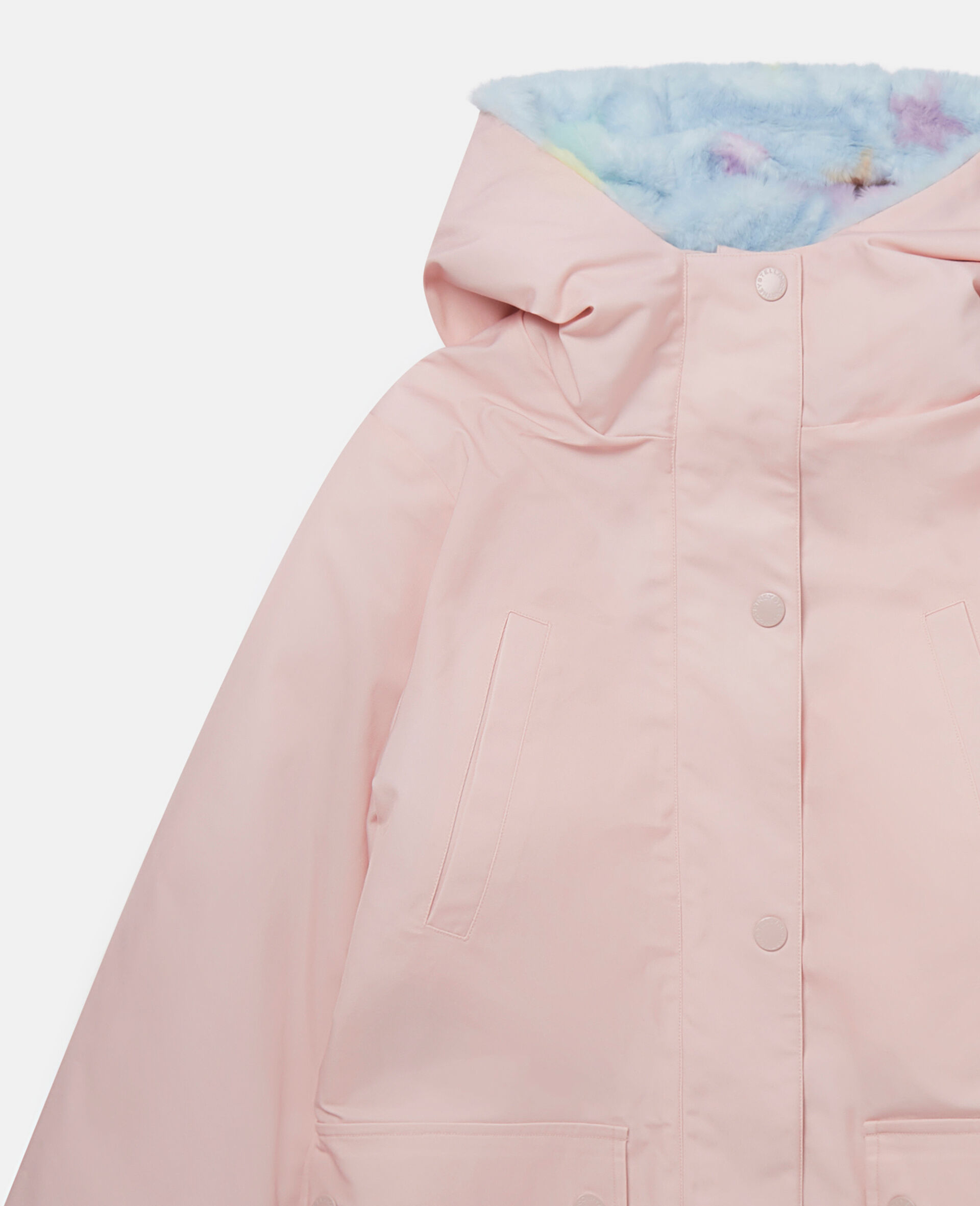 Rainbow Unicorn Cloud Hooded Raincoat-Purple-large image number 1