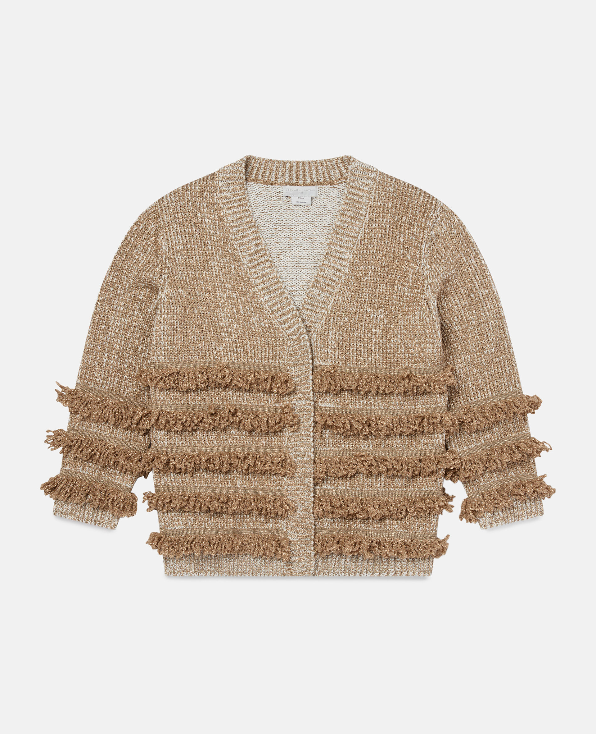 Fringe Knit Cardigan-Yellow-large image number 0