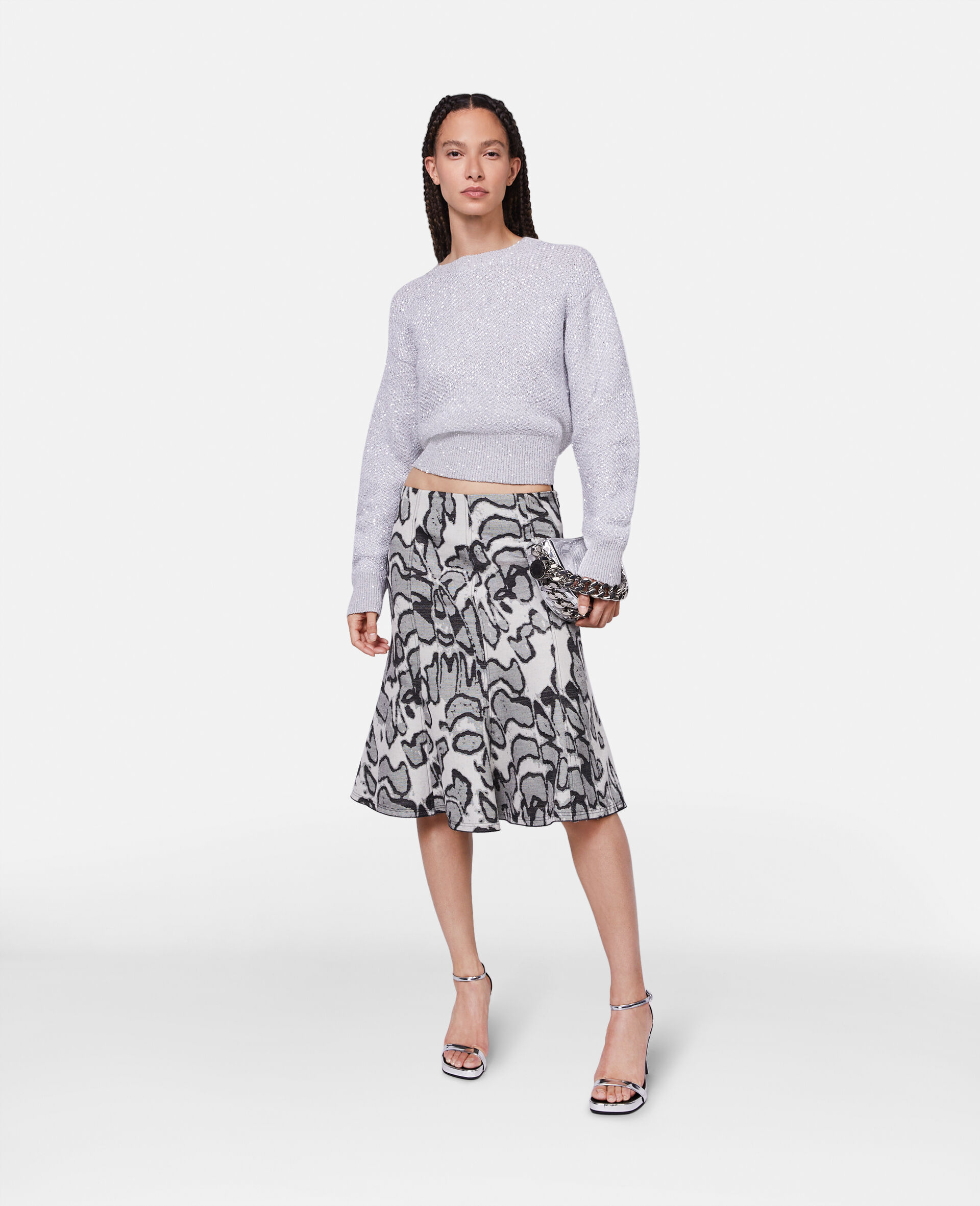 Sequin Jumper-Silver-model Sequin Jumper-Silver-model