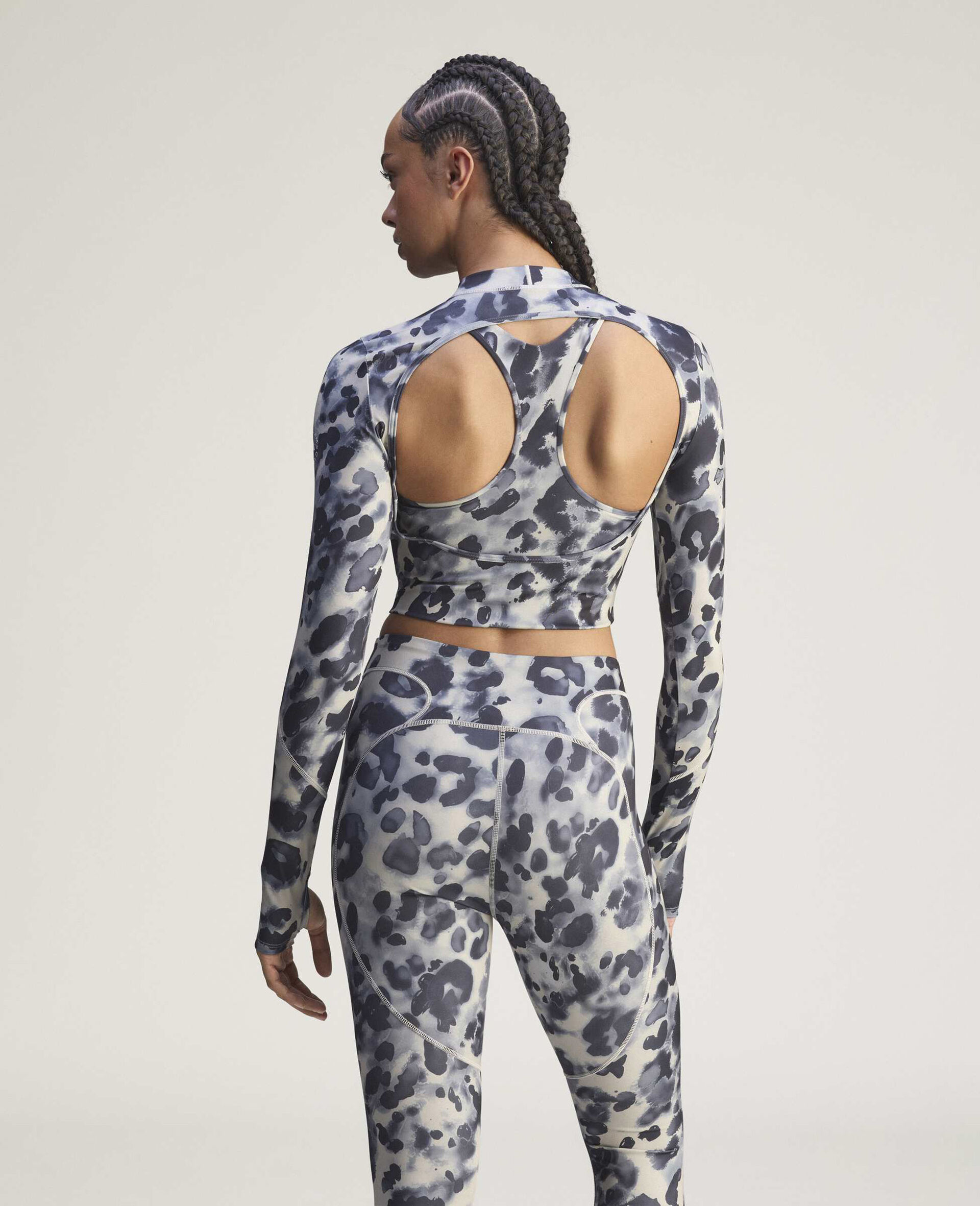 TruePurpose Training Leopard Print Long-Sleeve Cropped Top-Multicoloured-large image number 3
