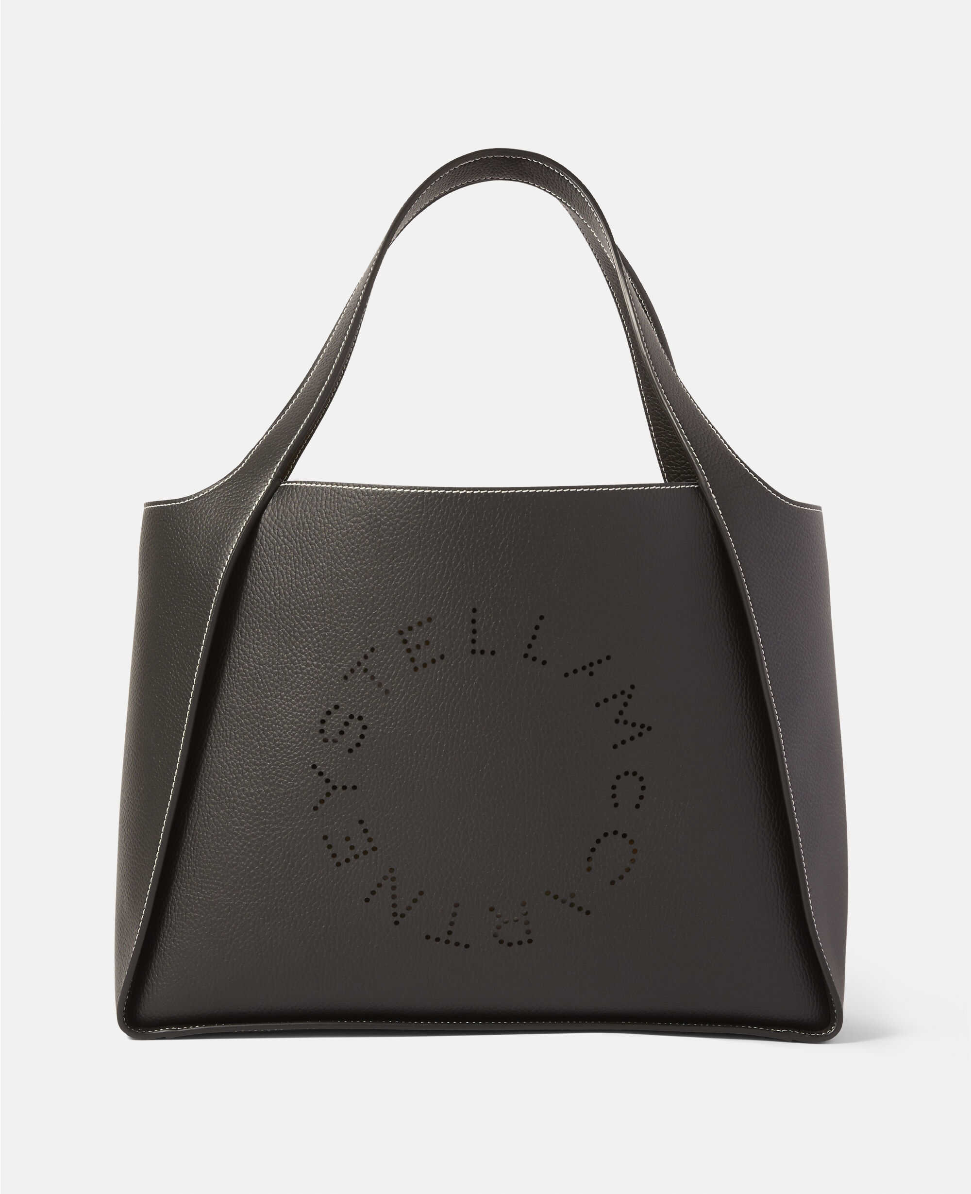Women Black Logo Grainy Alter Mat Tote Bag Stella McCartney US