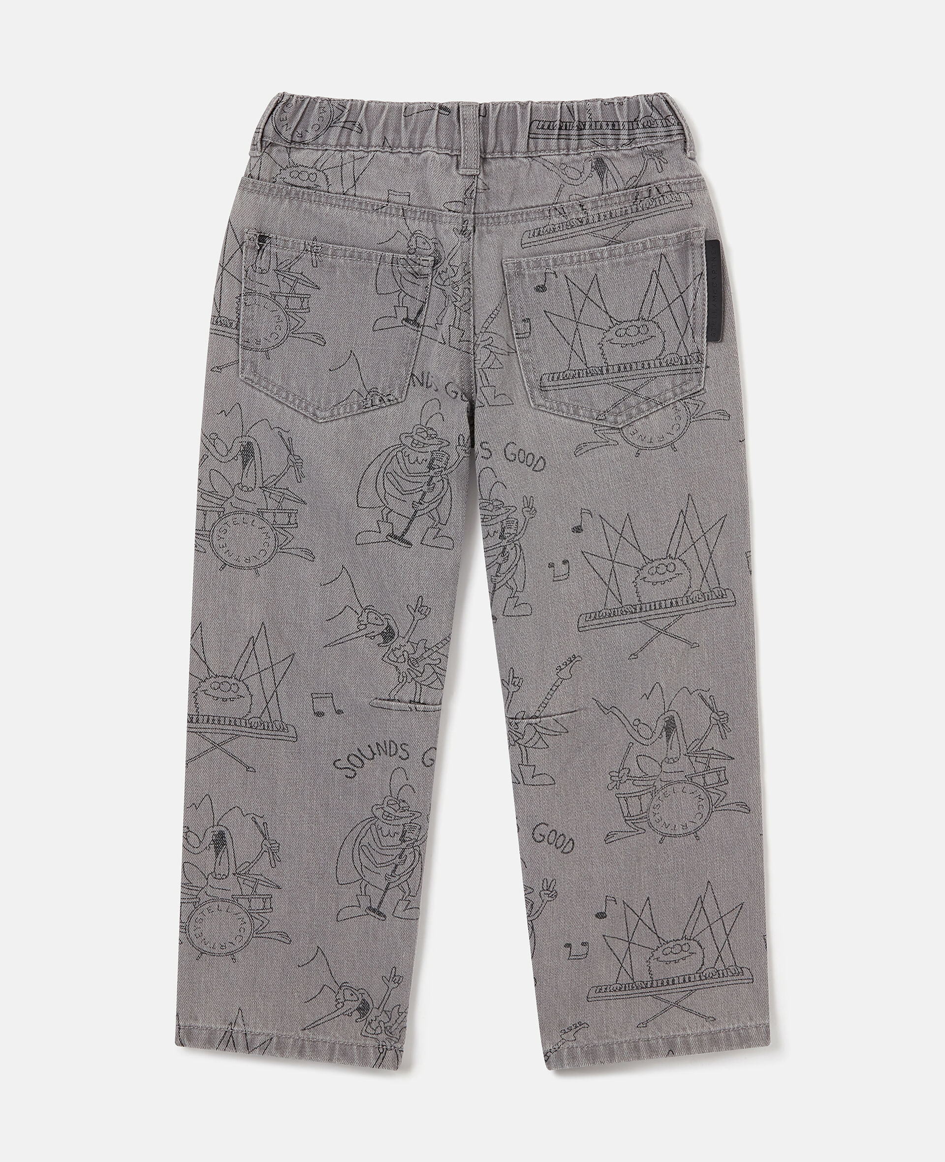 Jean en denim avec imprime groupe d insectes-Gris-large image number 2