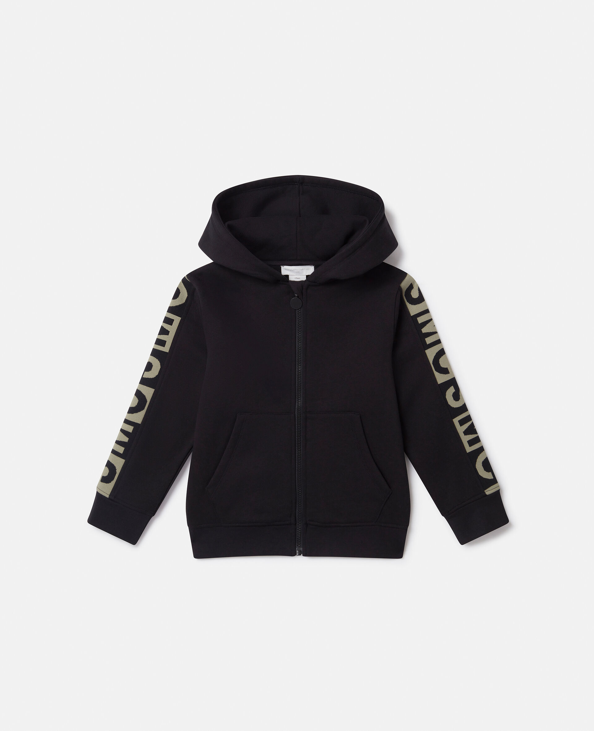 Logo Graphic Hooded Zip Sweatshirt-Black-medium