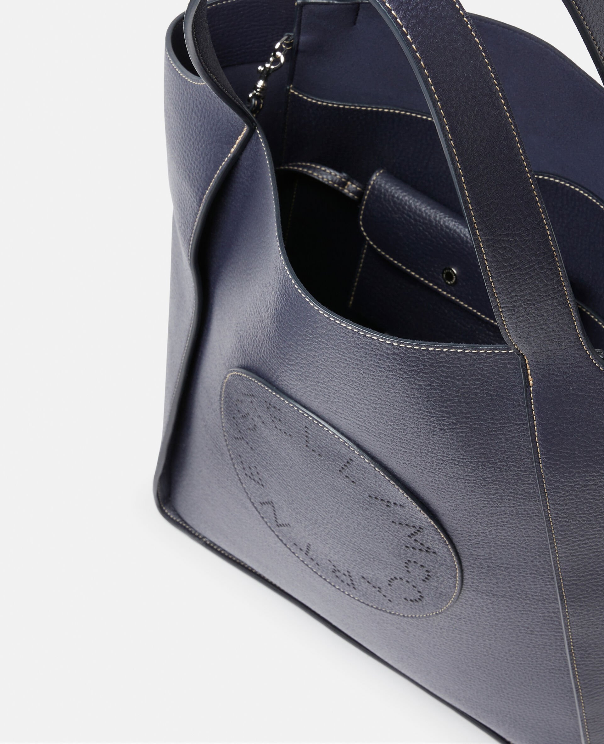 Quadratische Logo-Tragetasche-Blau-large image number 3