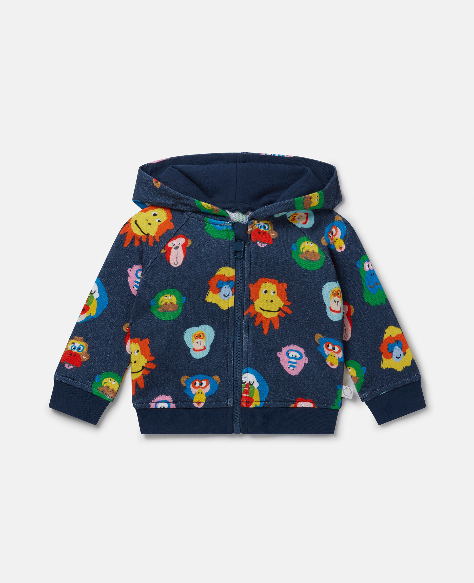 Baby Monkey Print Hoodie-Multicolour-large image number 0