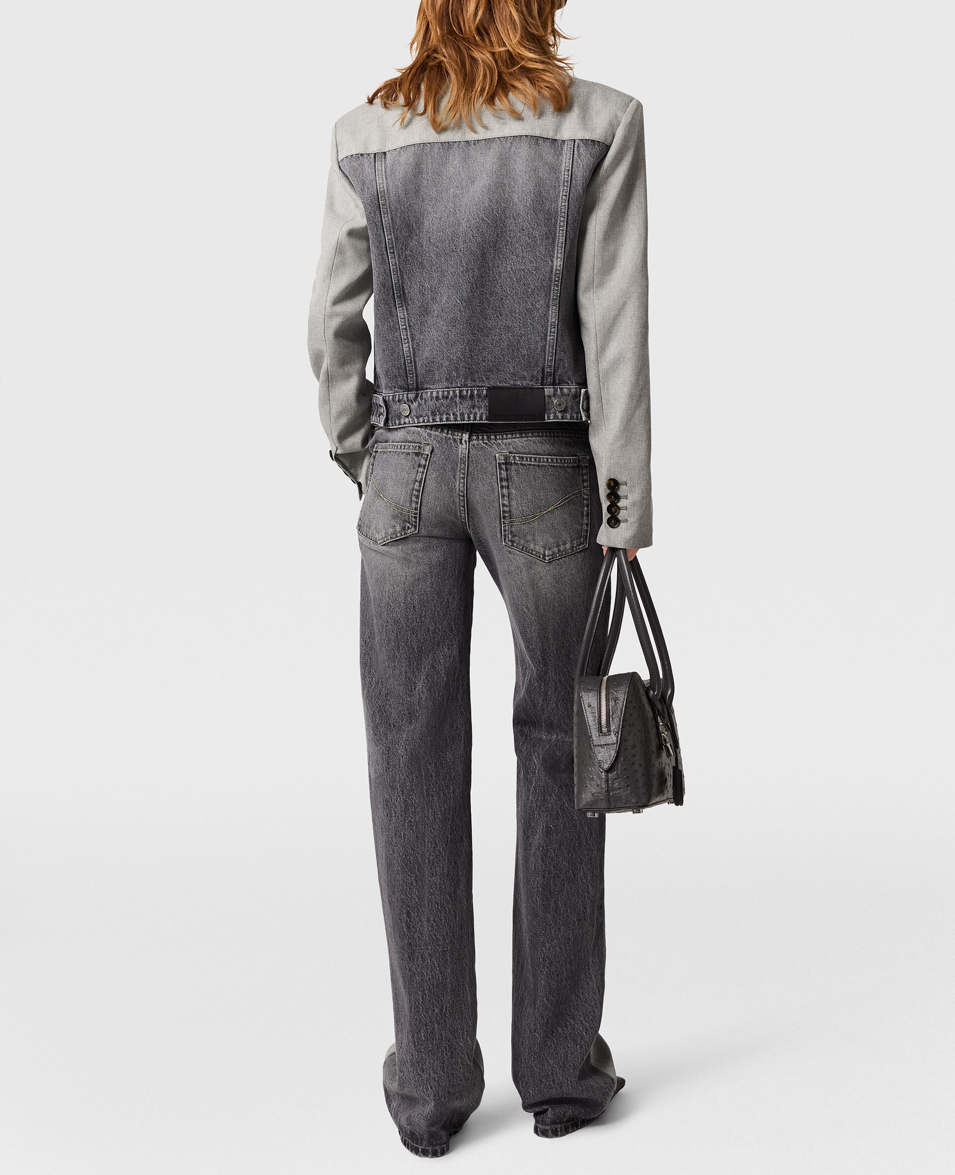 Jean pantalon ajust&eacute; hybride-Gris-large image number 3