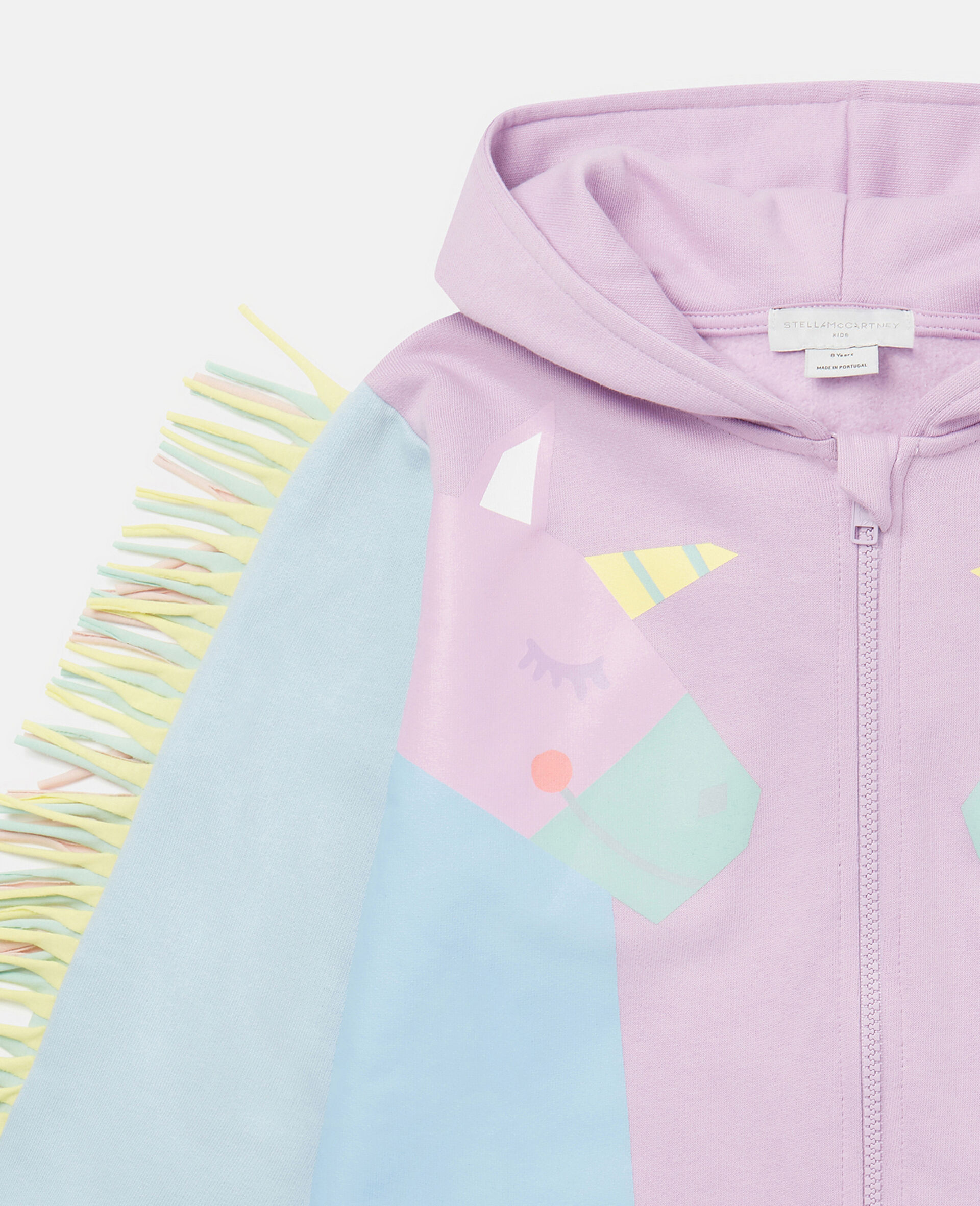 Rainbow Unicorn Zip Hoodie-Blue-large image number 1