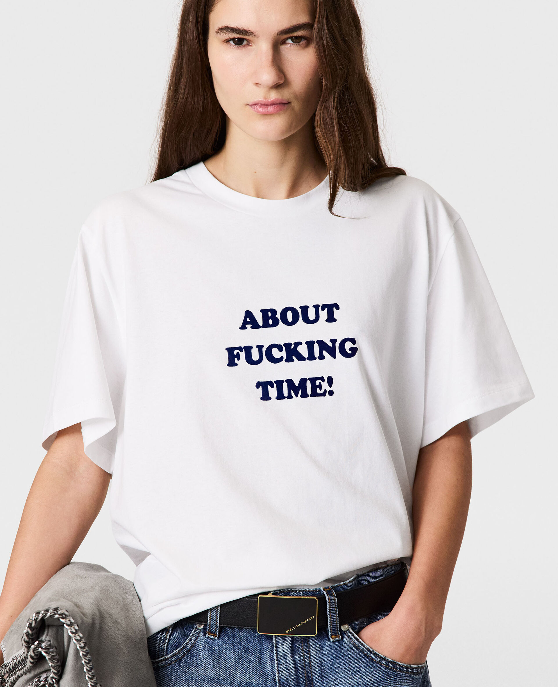 About Fucking Time! Boxy T-Shirt-White-large image number 2