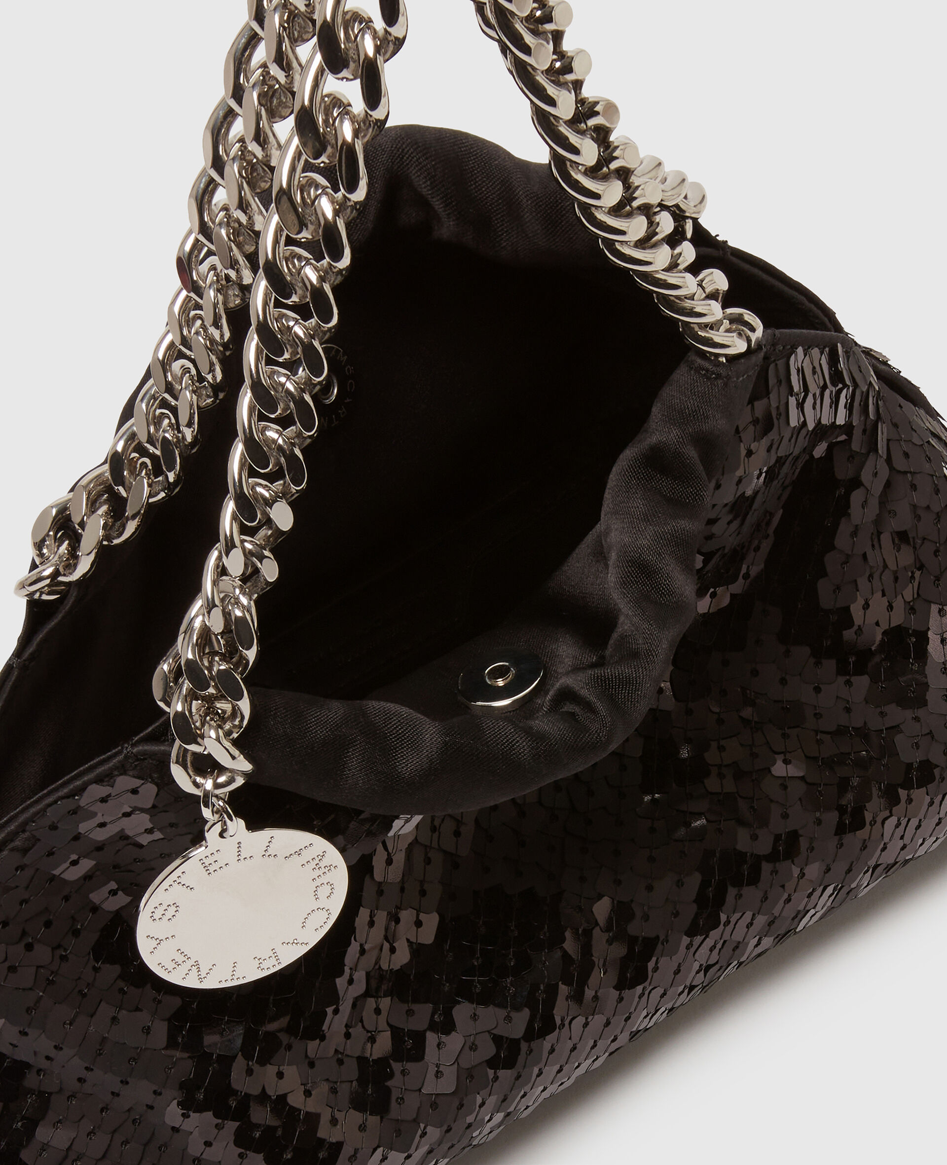 Falabella Sequin Drawstring Crossbody Bag-Black-large image number 4