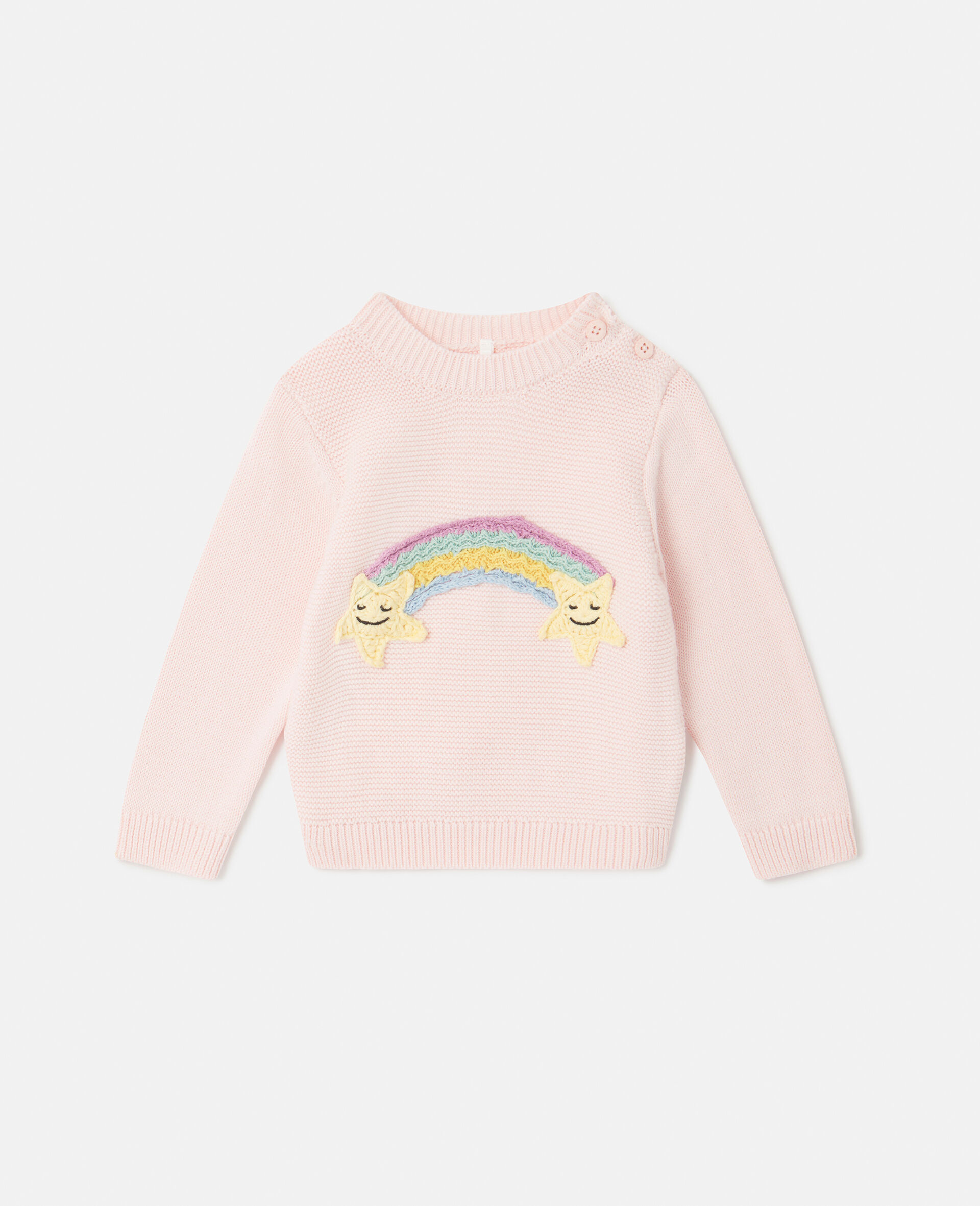 Star Embroidered Sweater-Pink-medium