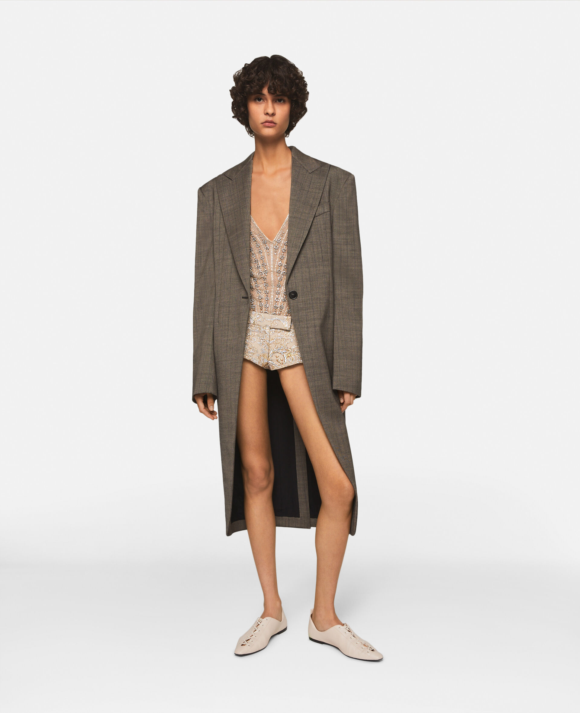 Mantel aus Wolle mit Karomuster -Bunt-model