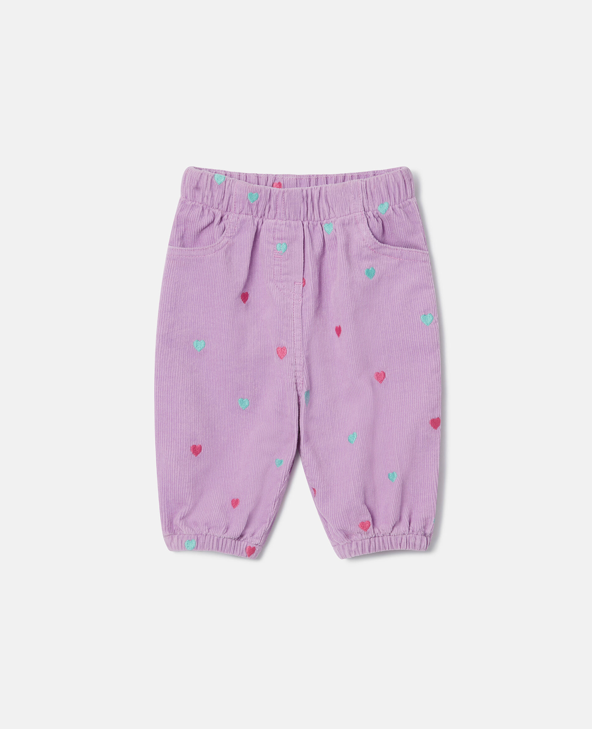 Heart Embroidery Baby Jeans-Purple-large image number 0