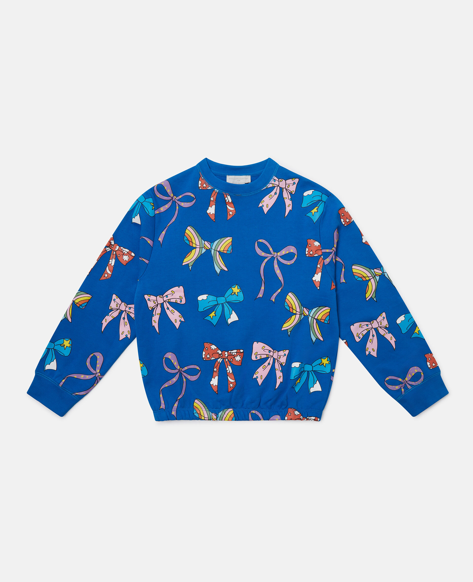 Bow Print Crewneck Sweatshirt-Multicolour-medium