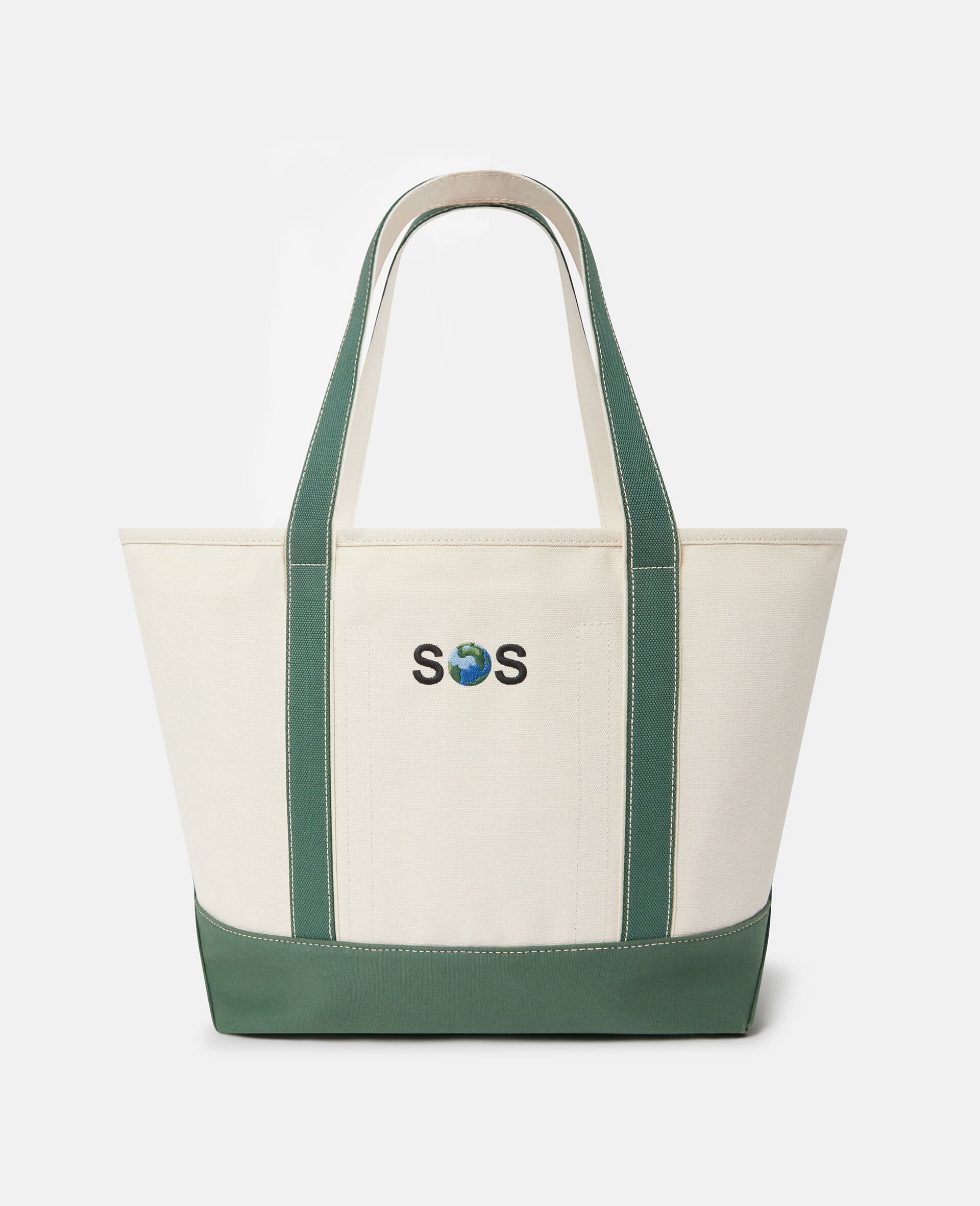 SOS Embroidered Large Tote Bag-White-medium