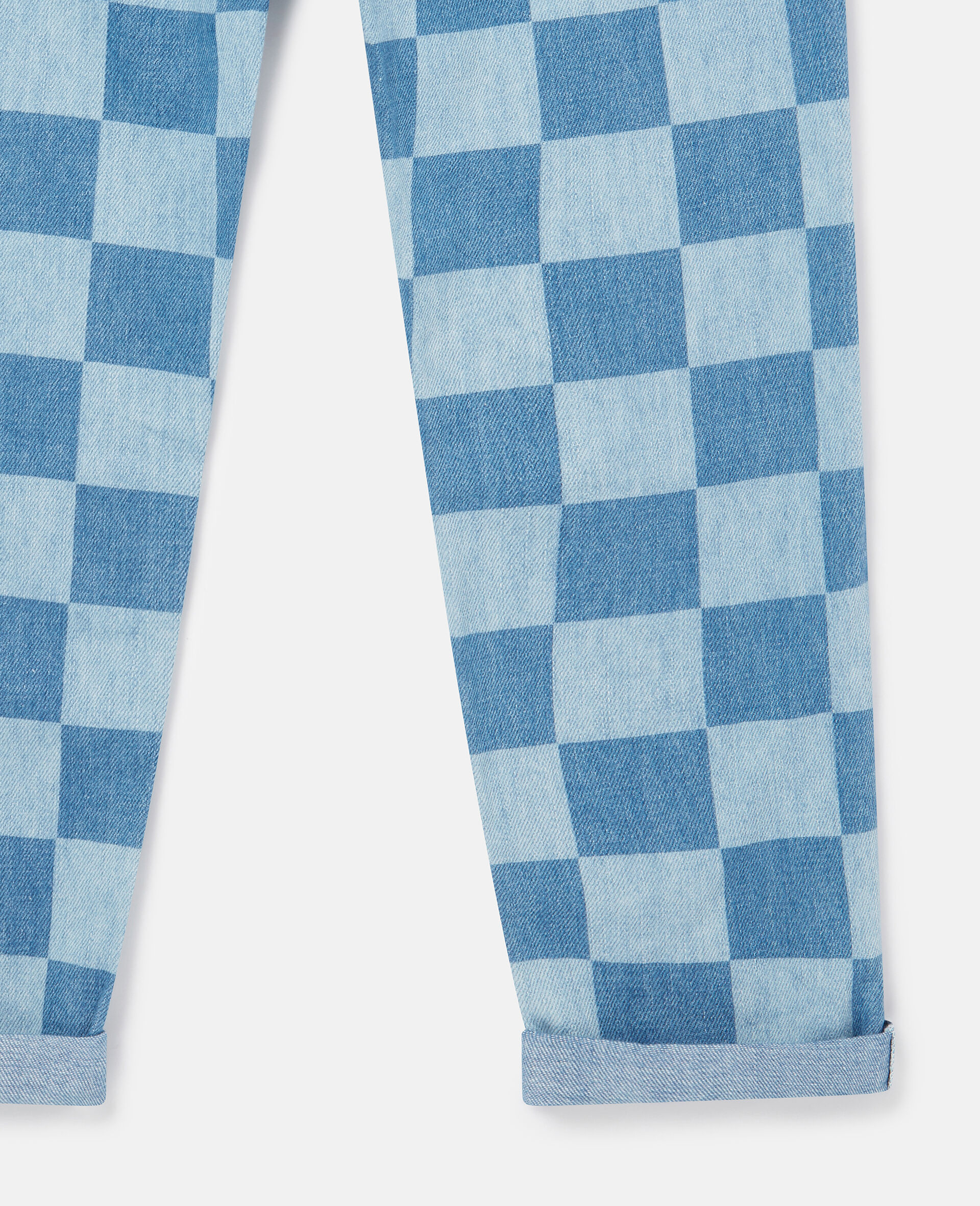 Checkerboard Print Jeans-Blue-large Checkerboard Print Jeans-Blue-large image number 3
