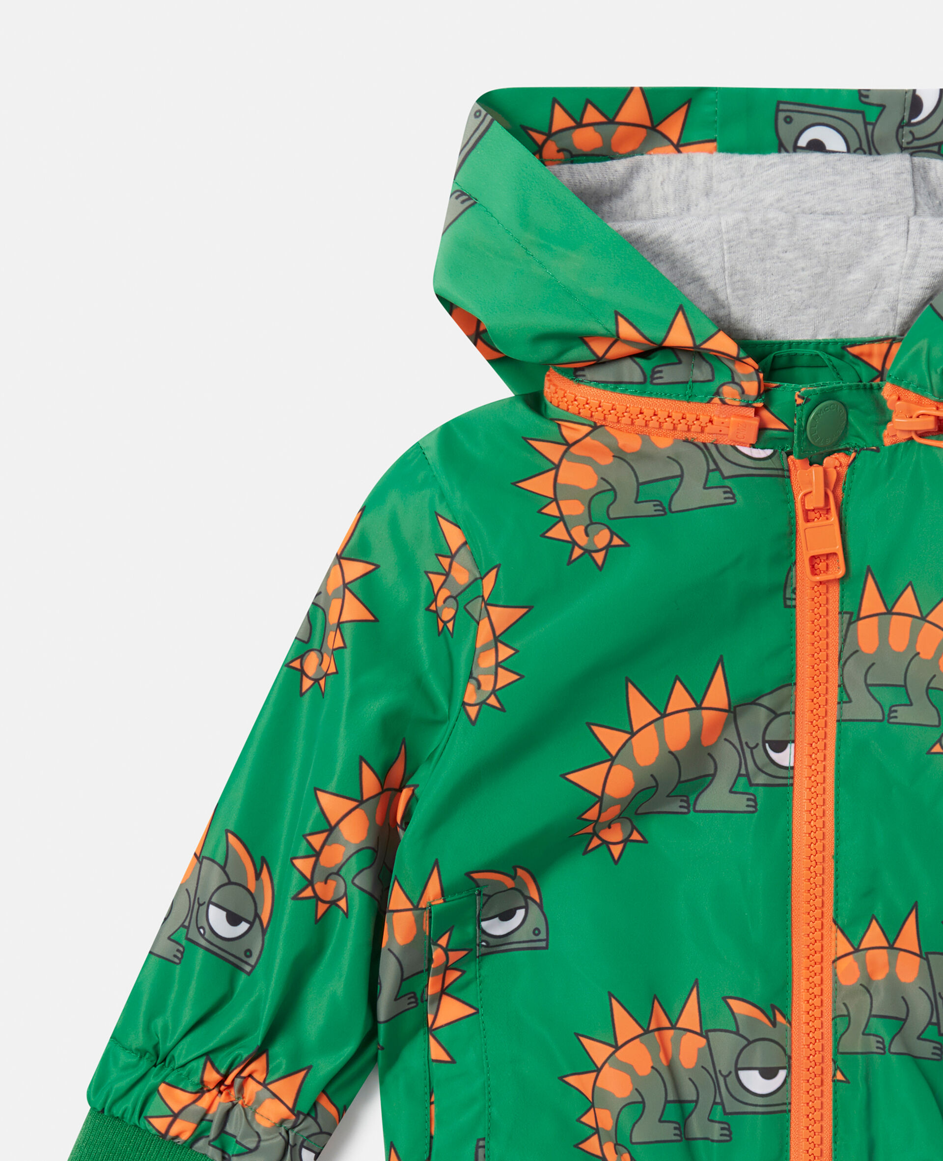 Gecko Print Hooded Jacket-Pink-large image number 1