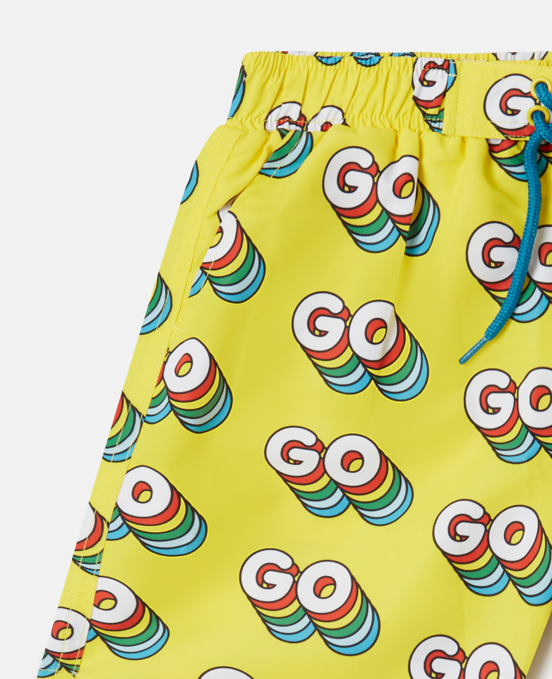 'Go' Print Swim Shorts-Multicolour-large image number 1