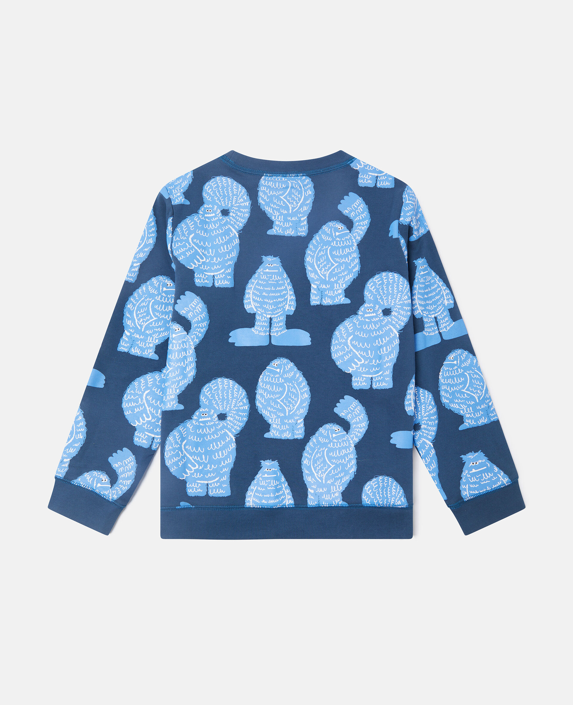 Monster Print Crewneck Sweatshirt-Blue-large image number 2
