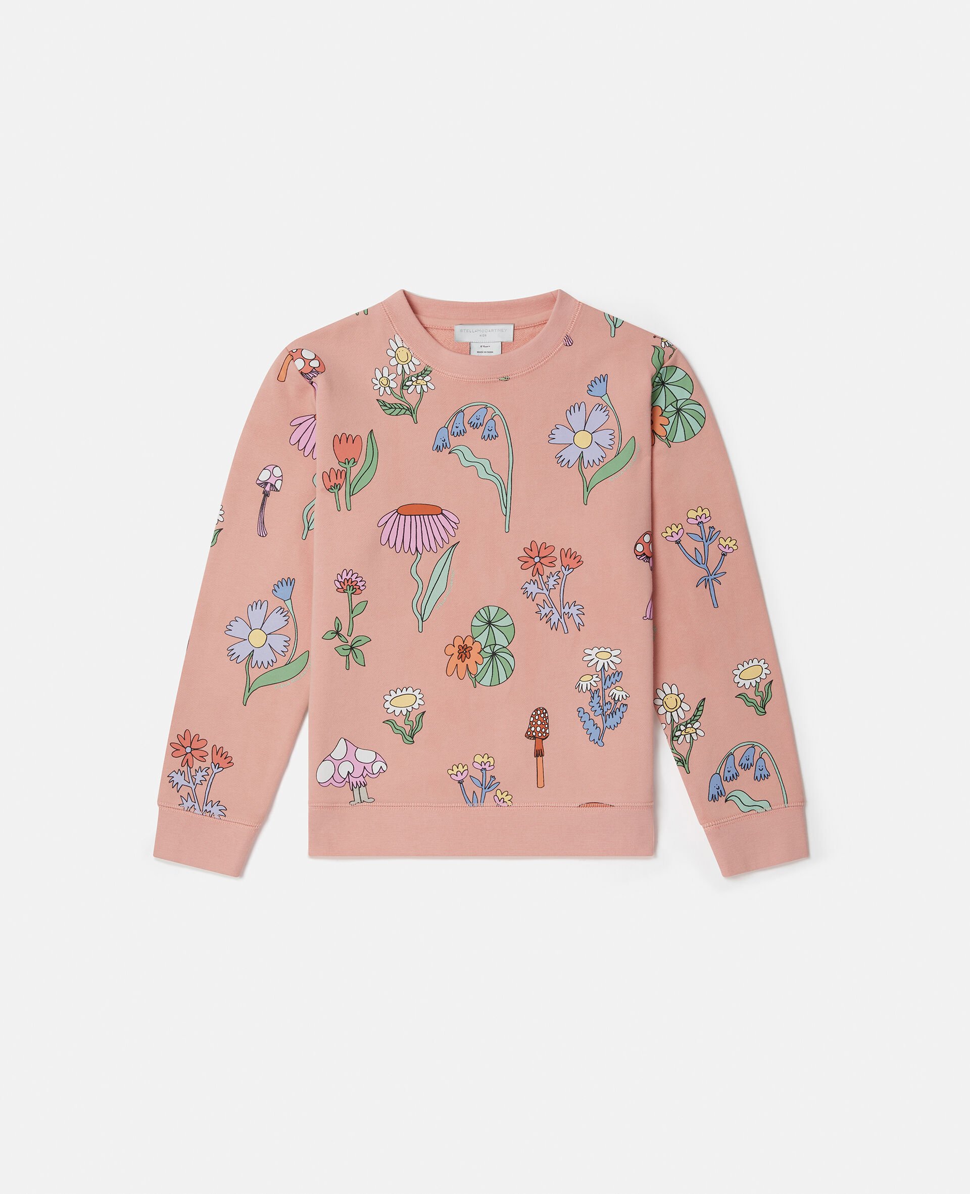 Woodland Print Crewneck Sweatshirt-Pink-medium