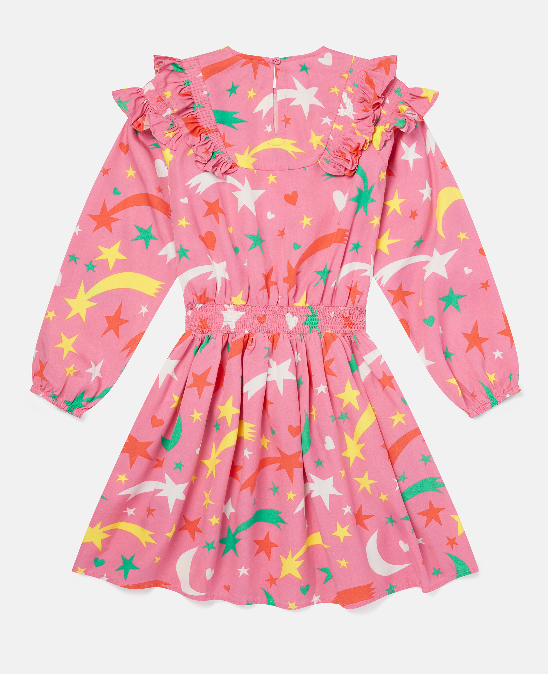Shooting Star Print Frill Dress-Pink-large image number 3