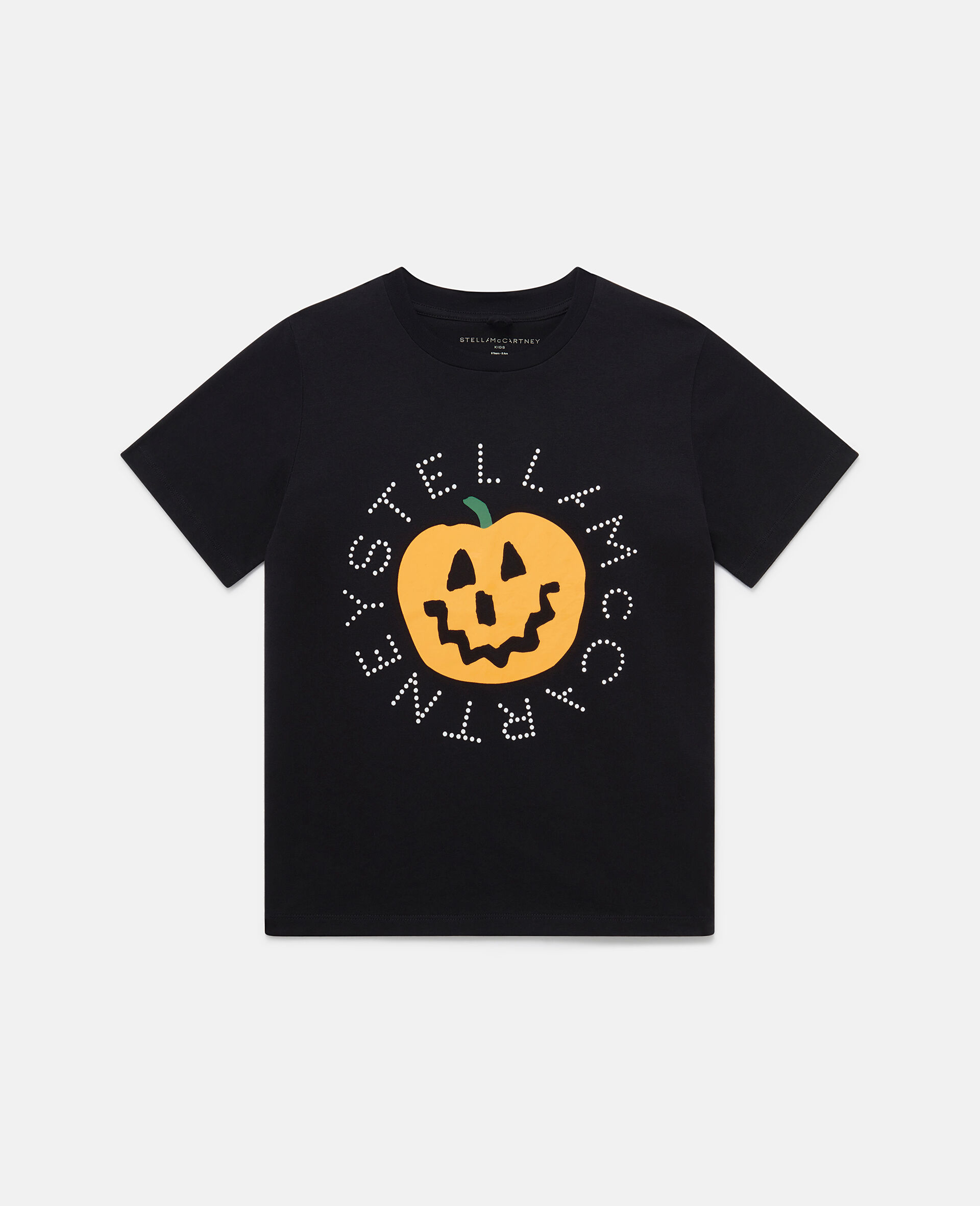 Logo Pumpkin Print T-Shirt-Black-large image number 0