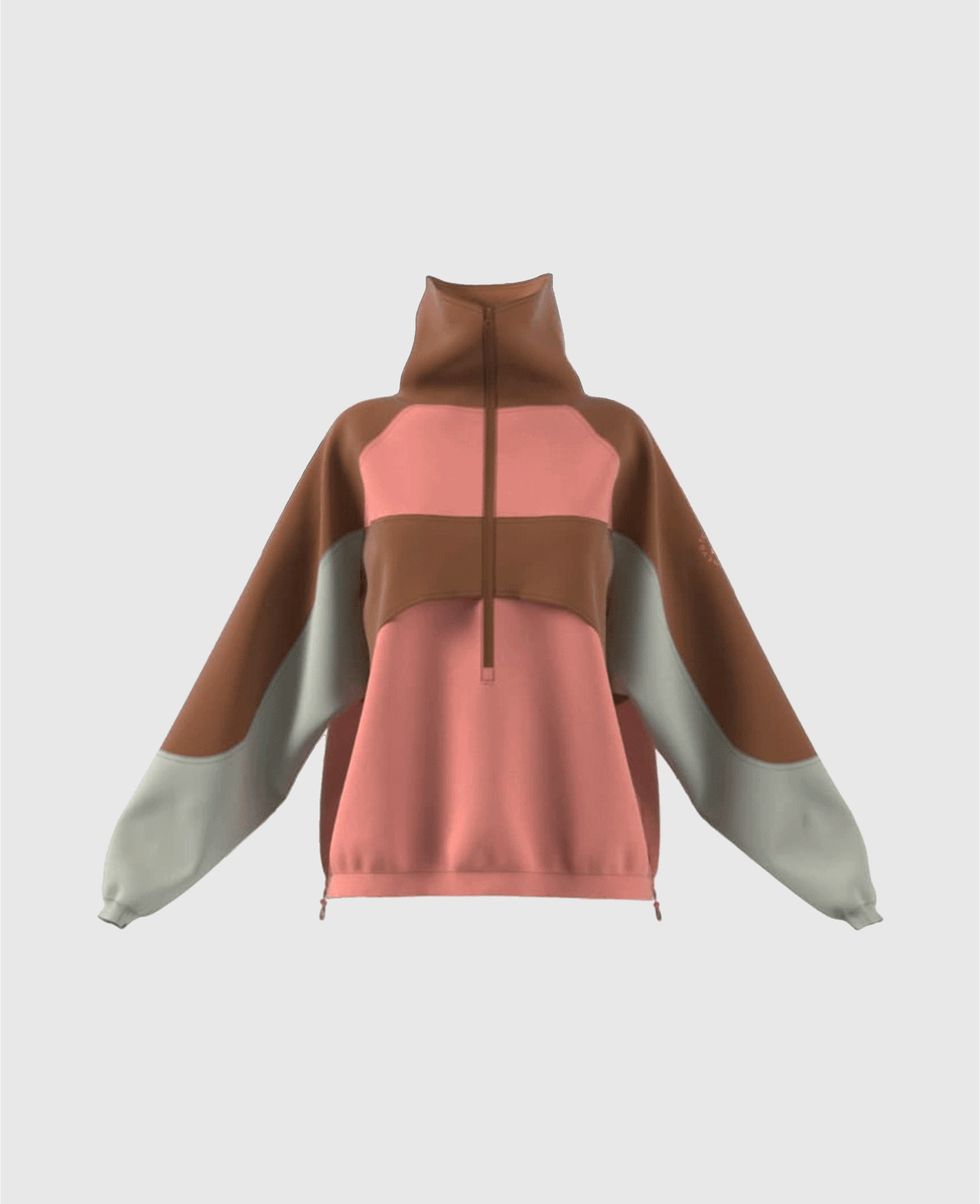 TrueNature Panelled High-Neck Jacket-Brown-large image number 6