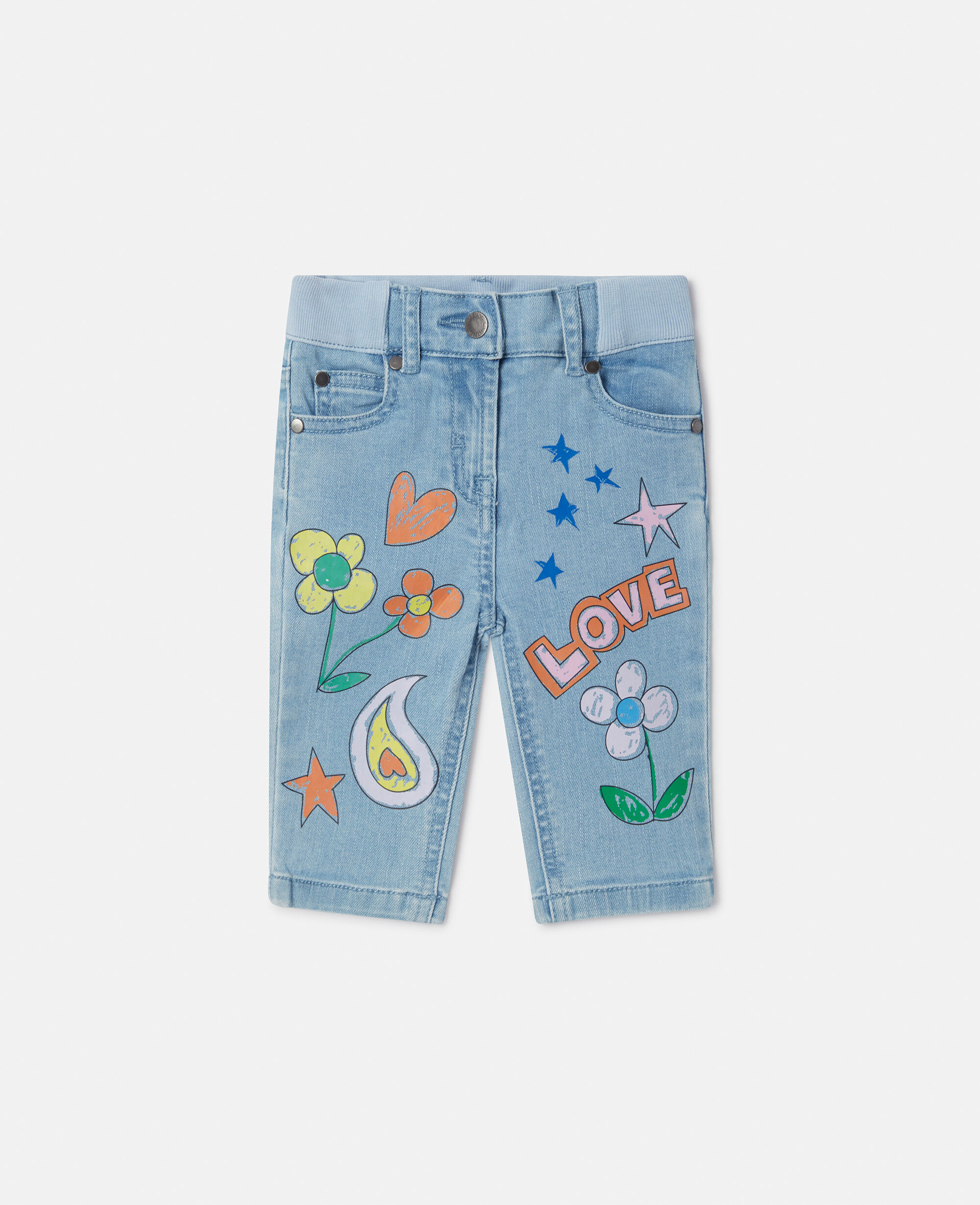 Kids ブルー ドゥードルプリント スリムフィットジーンズ | Stella McCartney JP