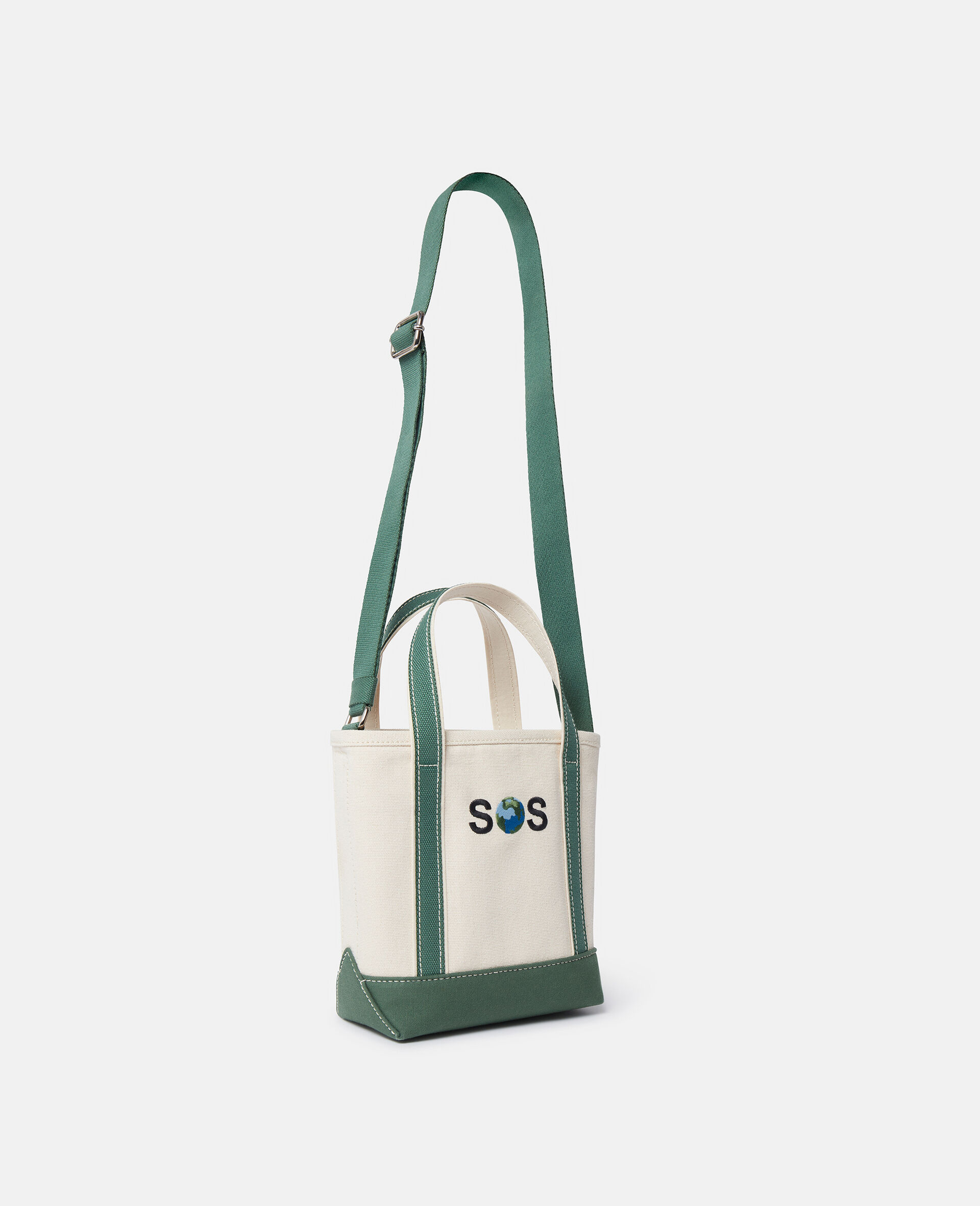 SOS Embroidered Small Tote Bag-Blanc-large image number 2