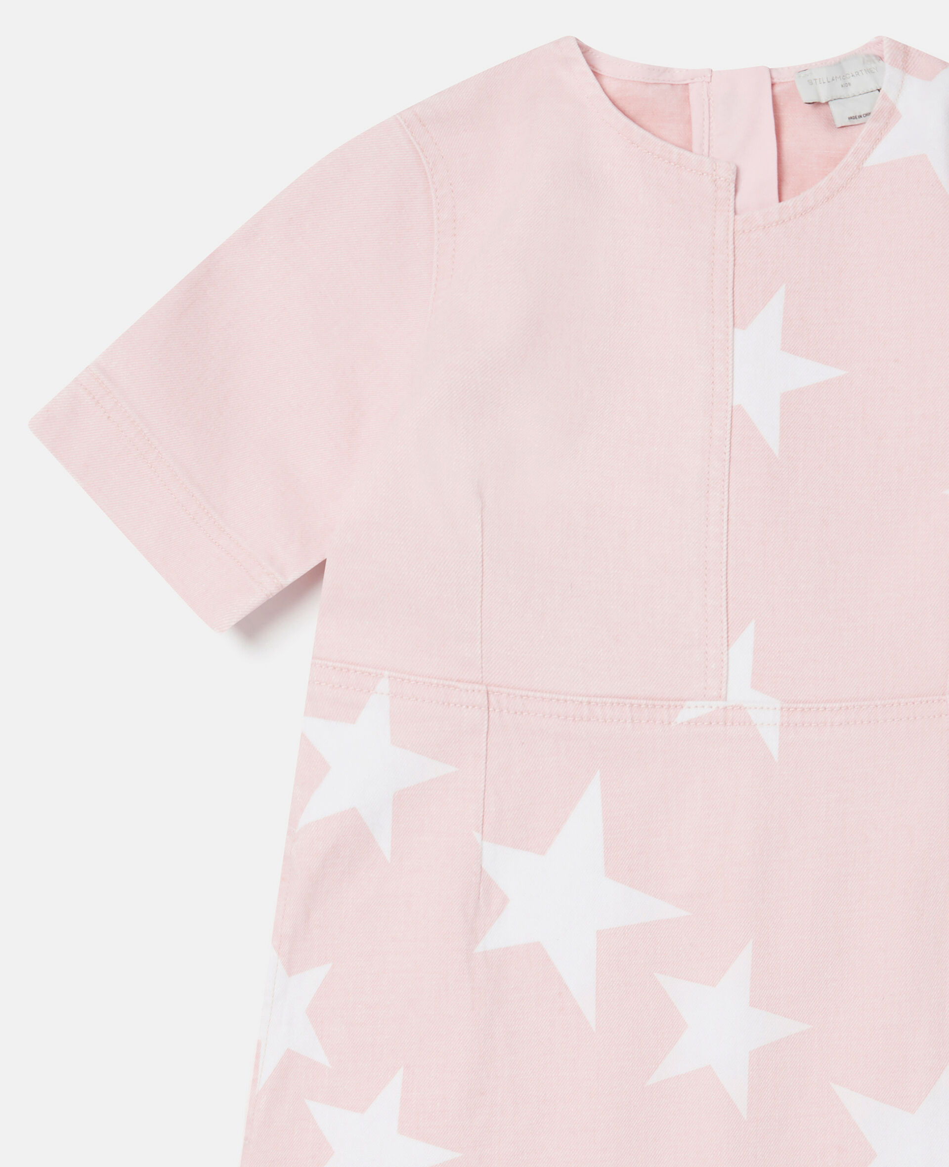 Star Print Denim Dress-Multicolour-large Star Print Denim Dress-Multicolour-large image number 1