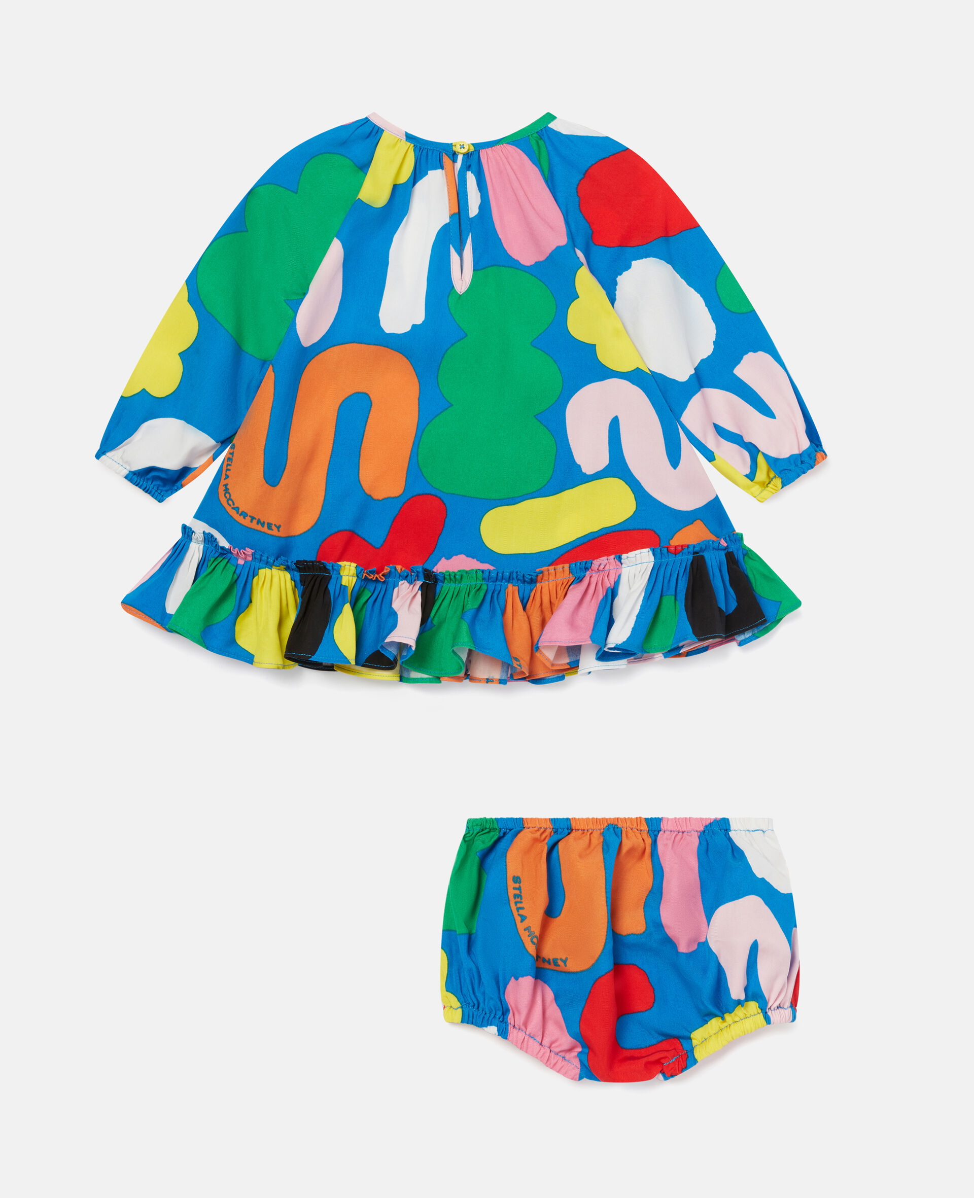 Twill Shapes Print Dress and Bloomers-Multicoloured-large image number 2