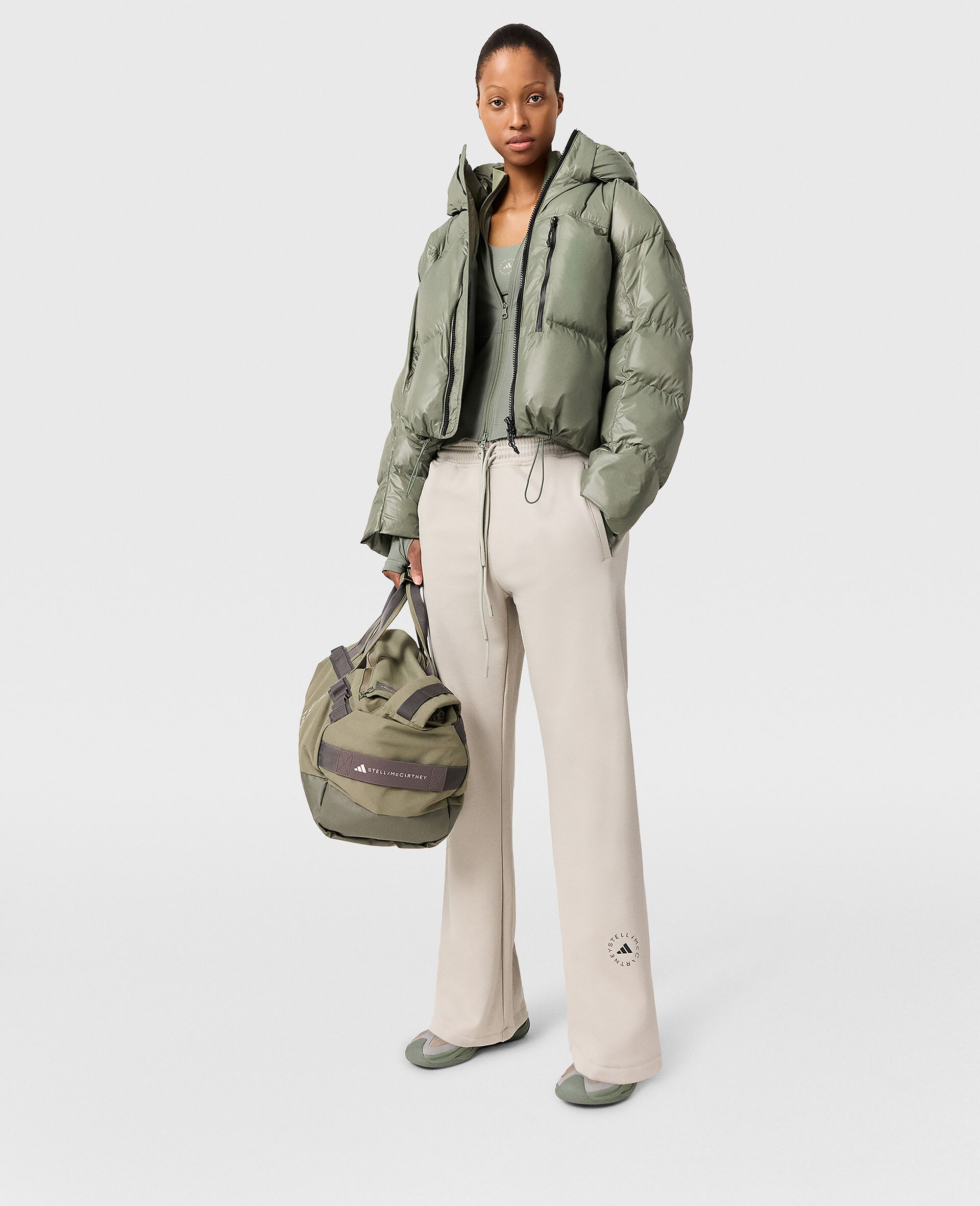 Veste courte matelassee a capuche TrueNature-Vert-large image number 5