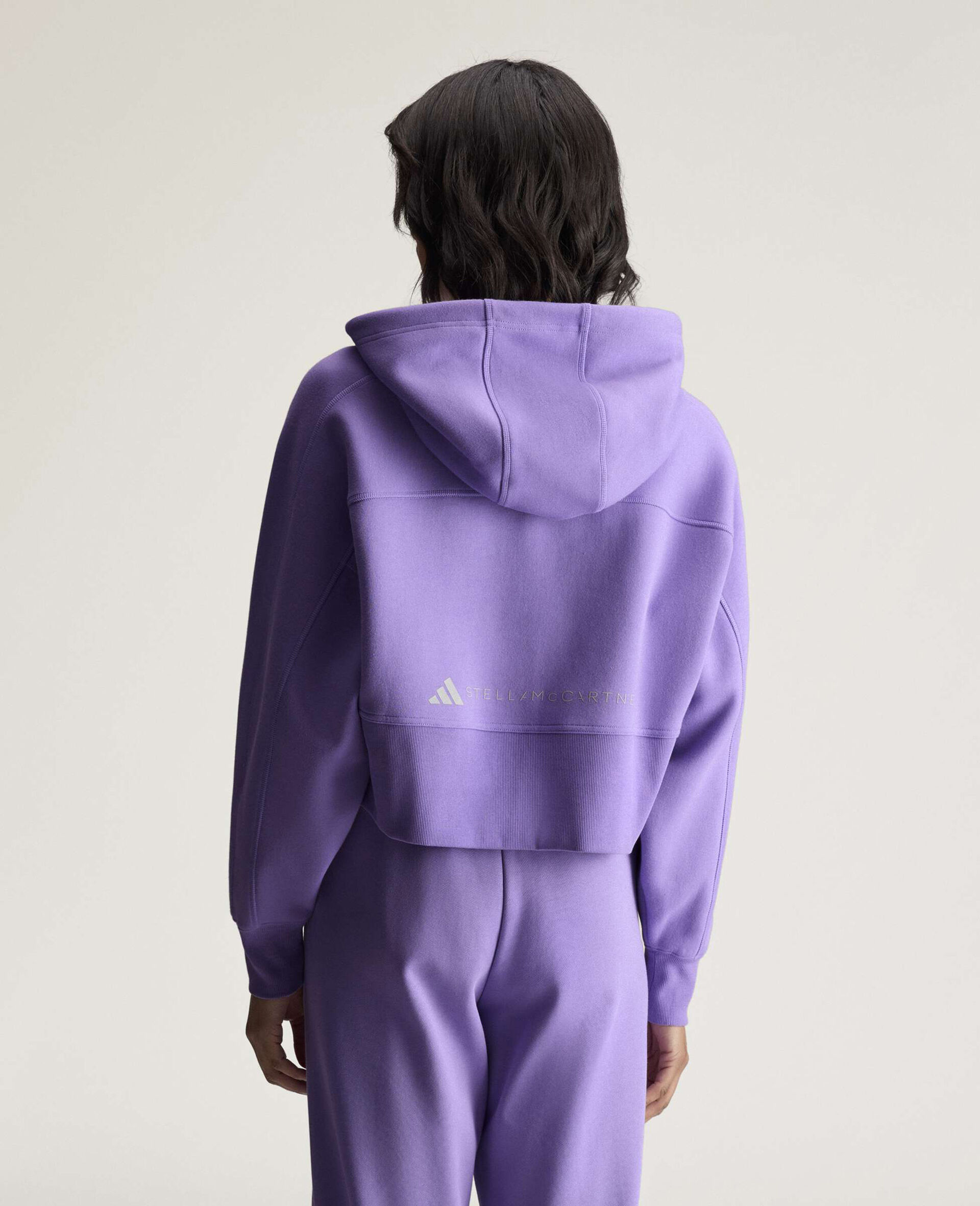 Logo Cropped Hoodie-Purple-large image number 3
