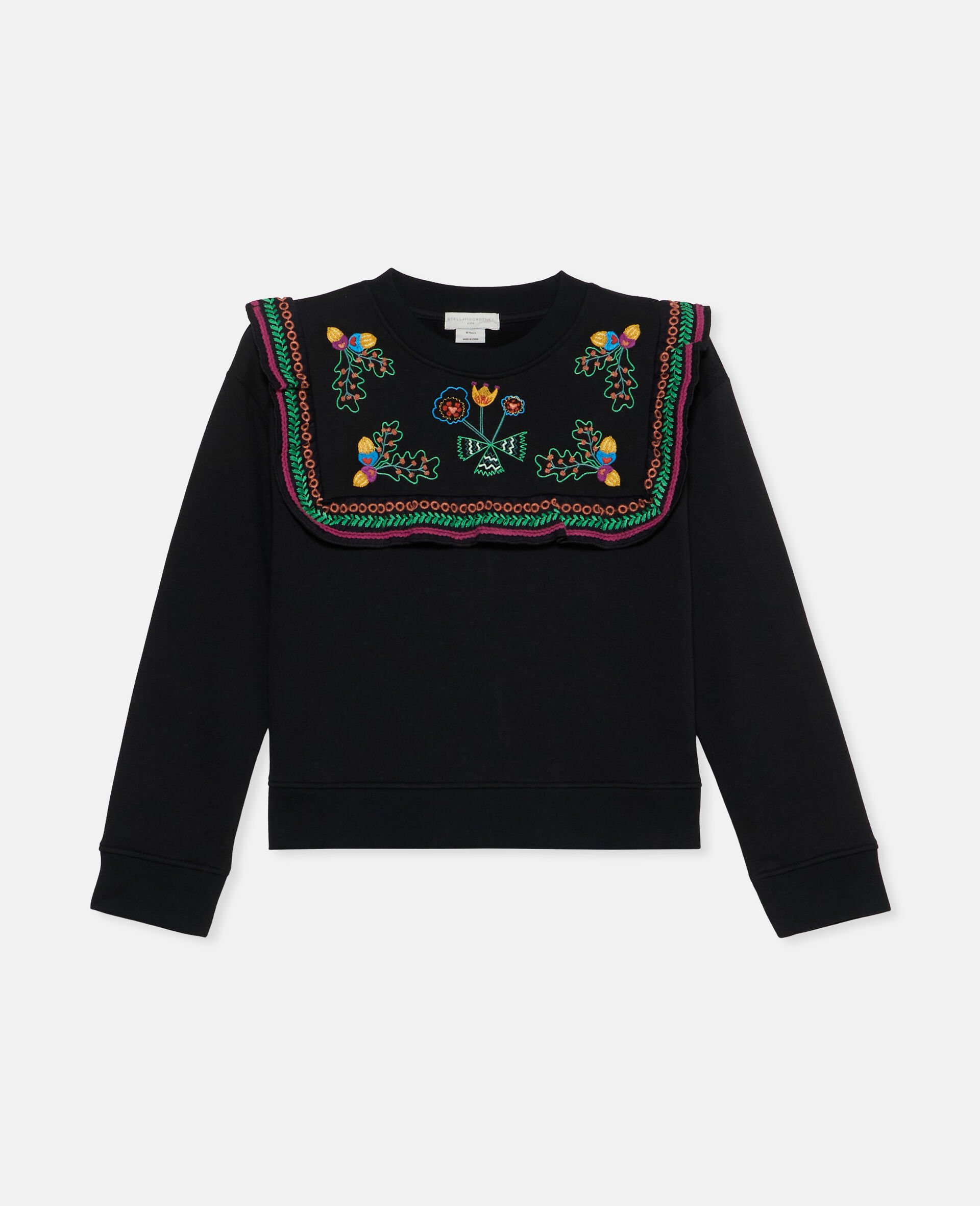 Acorn Embroidery Collared Sweatshirt-橙色-large Acorn Embroidery Collared Sweatshirt-橙色-large image number 0