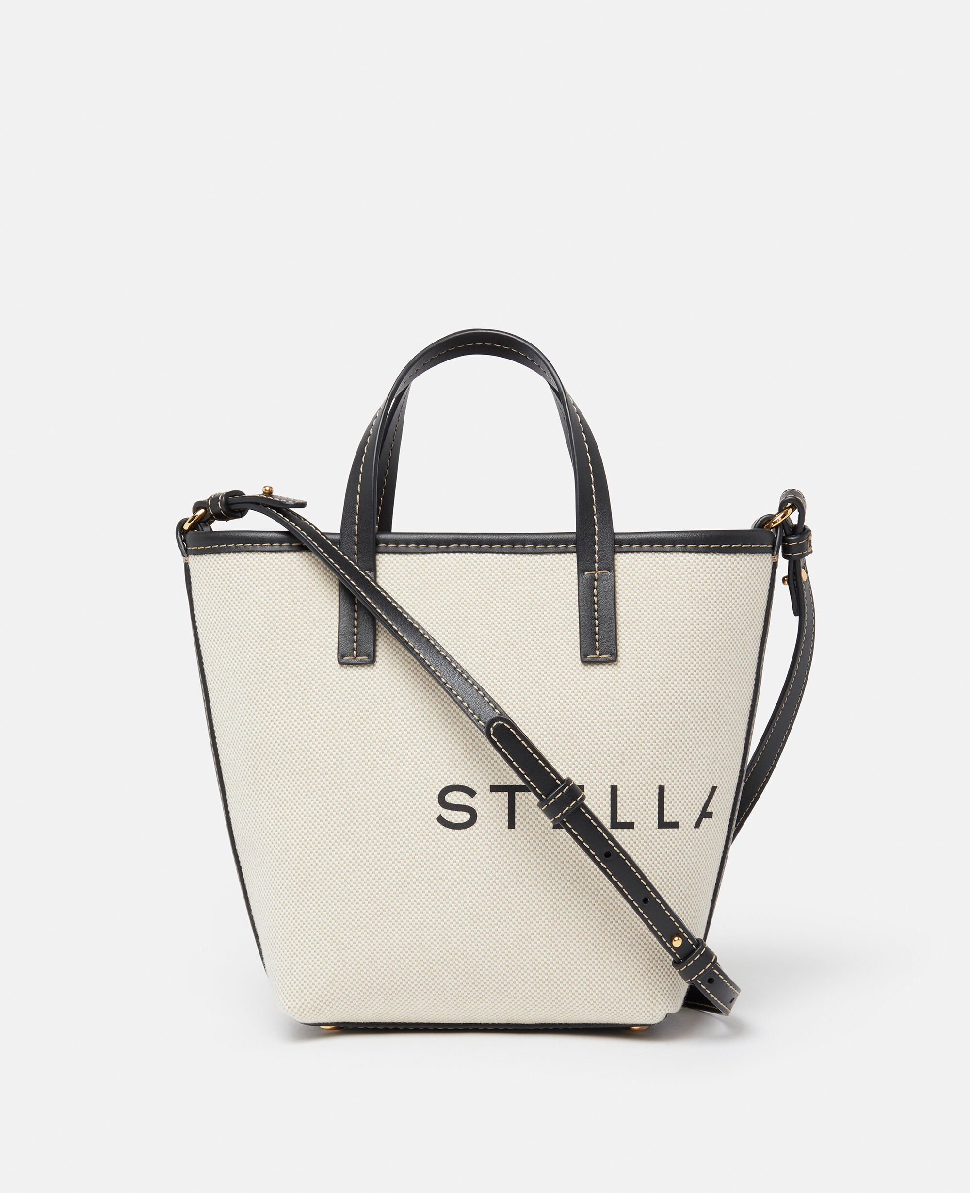 Women Ecru cream Logo Canvas Crossbody Tote Bag | Stella McCartney US