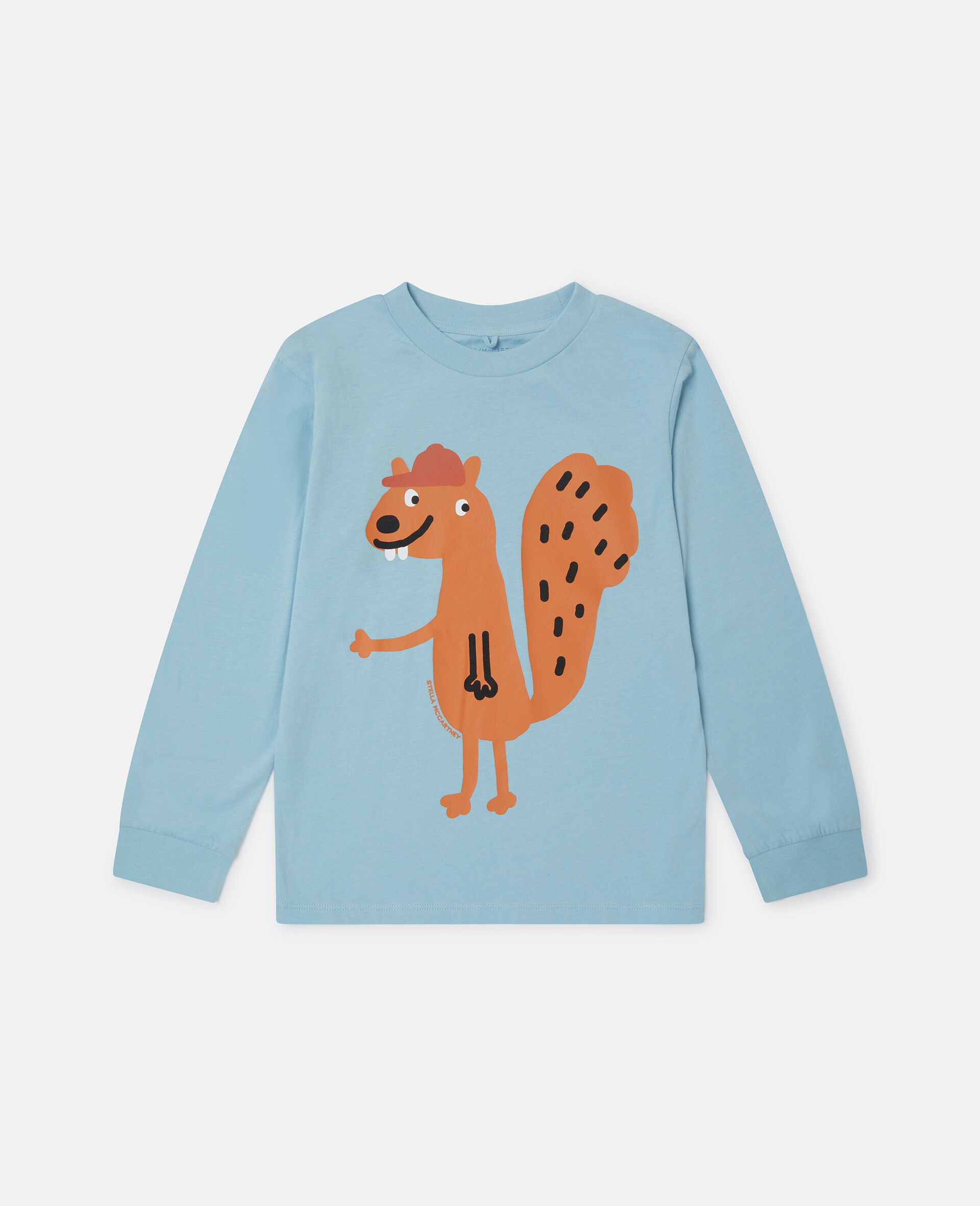 Squirrel Graphic Long-Sleeve Top-Blue-large image number 0