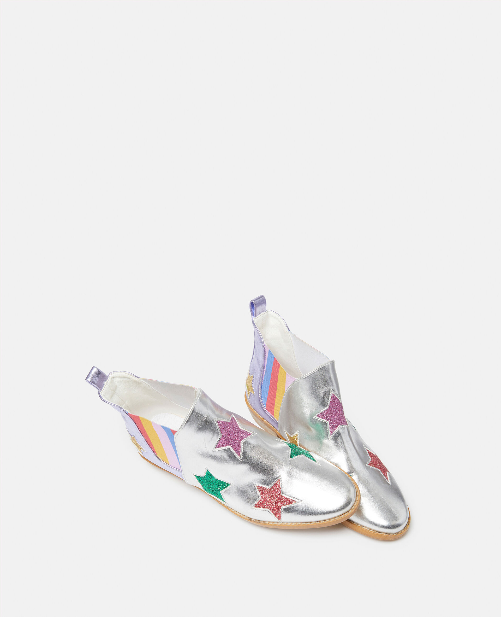 Metallic Stella Star Ankle Boots-Grey-large image number 3