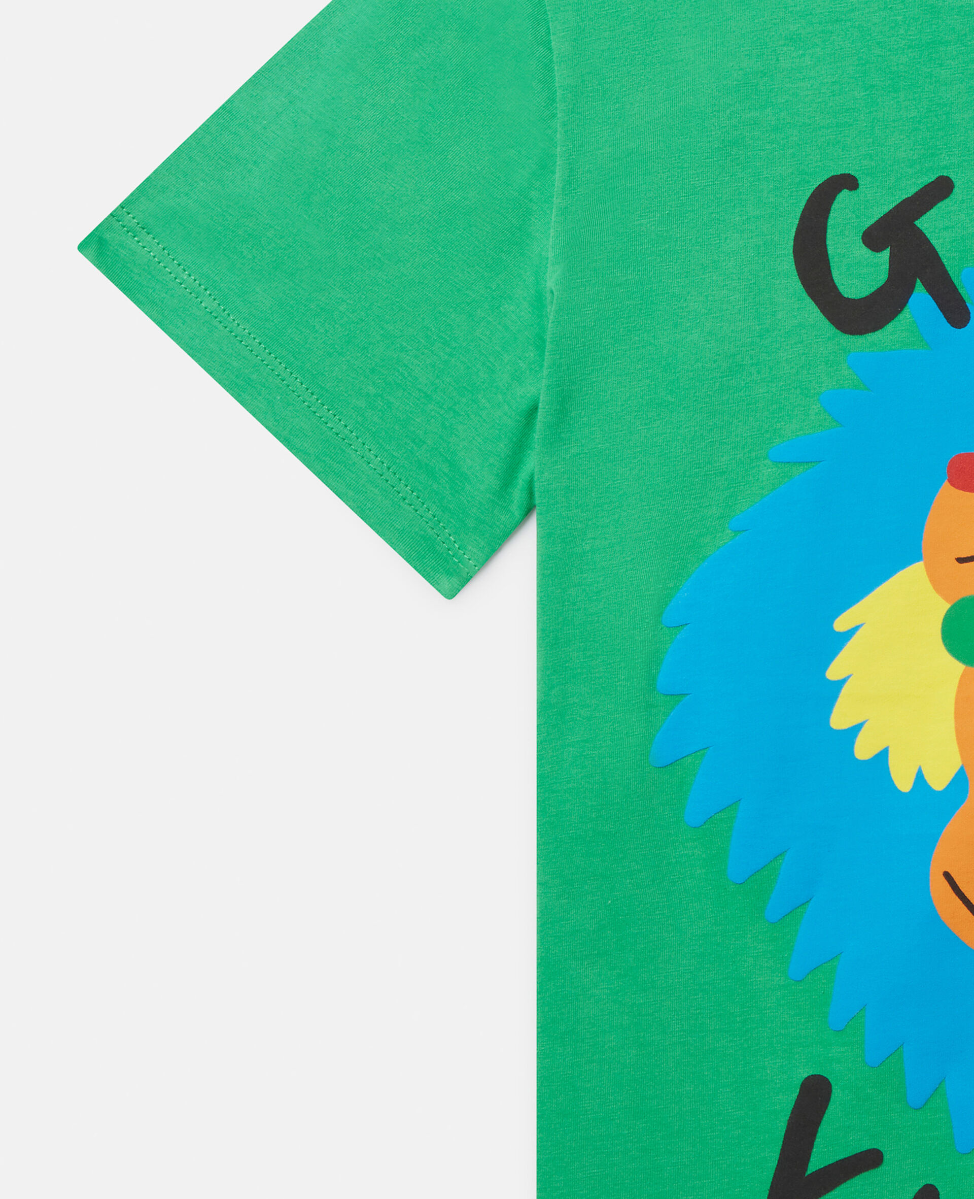Good Vibes Monkey Print T-Shirt-Green-large image number 1