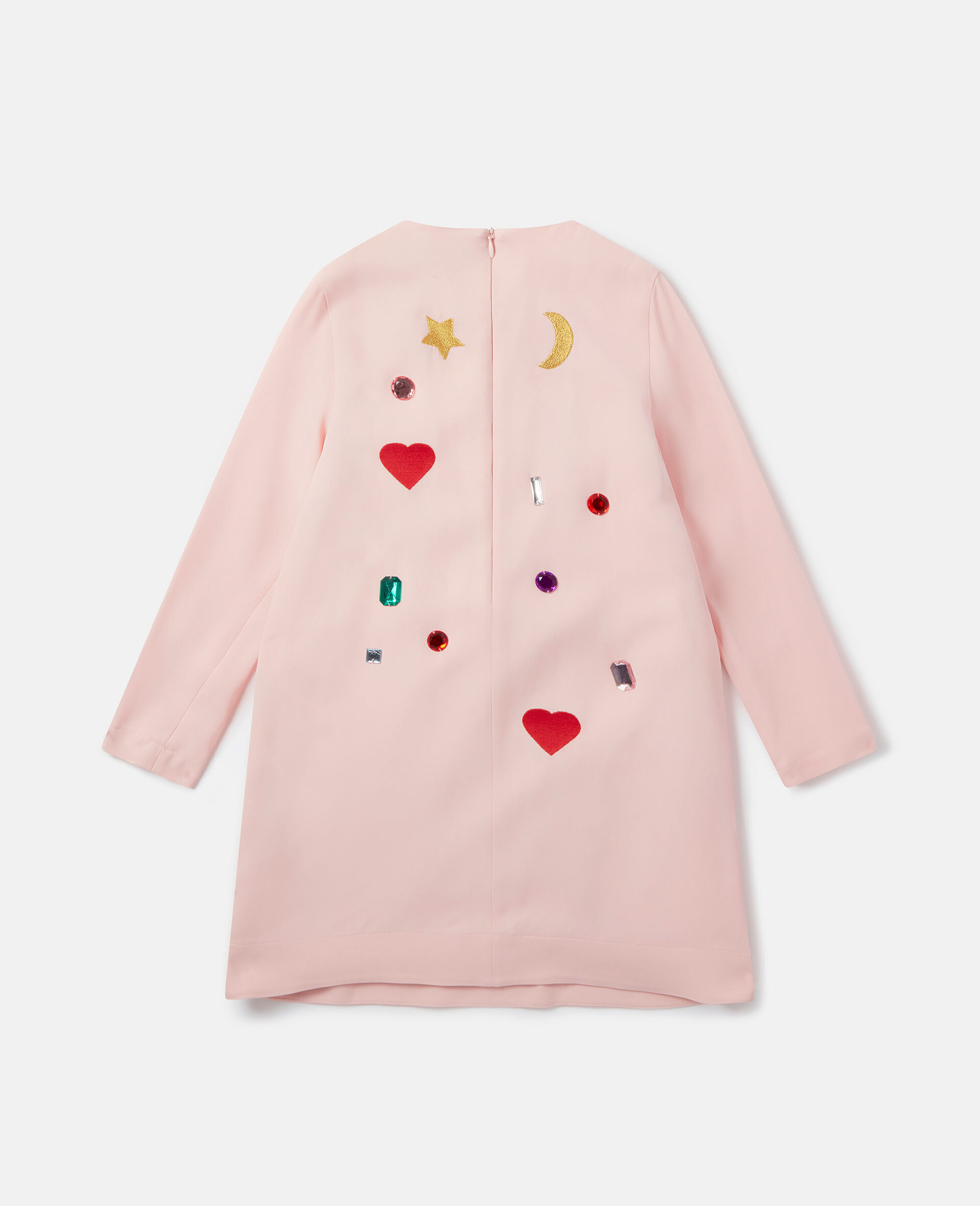 宝石涂鸦刺绣平纹针织连衣裙-粉色-large image number 2