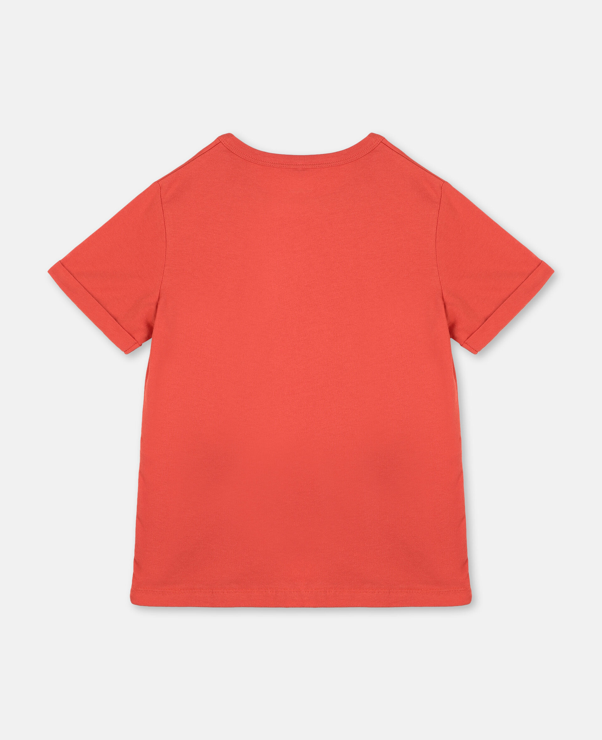 T-shirt en coton avec logo-Rouge-large image number 3