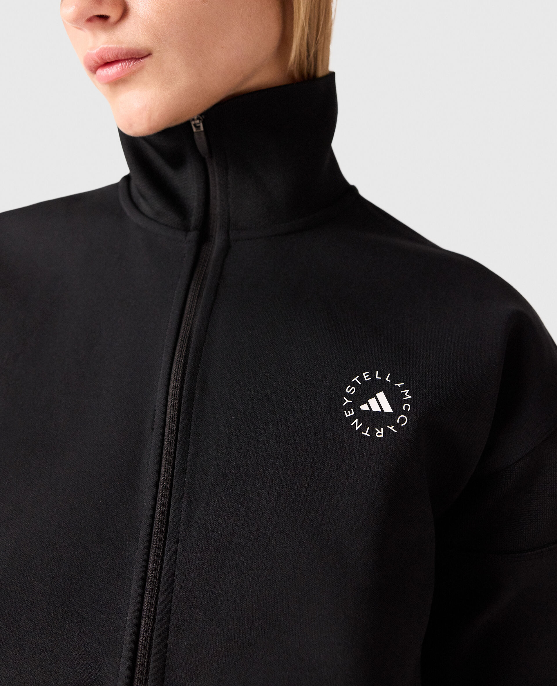 Giacca da Allenamento in Maglia con Logo-Nero-large image number 2