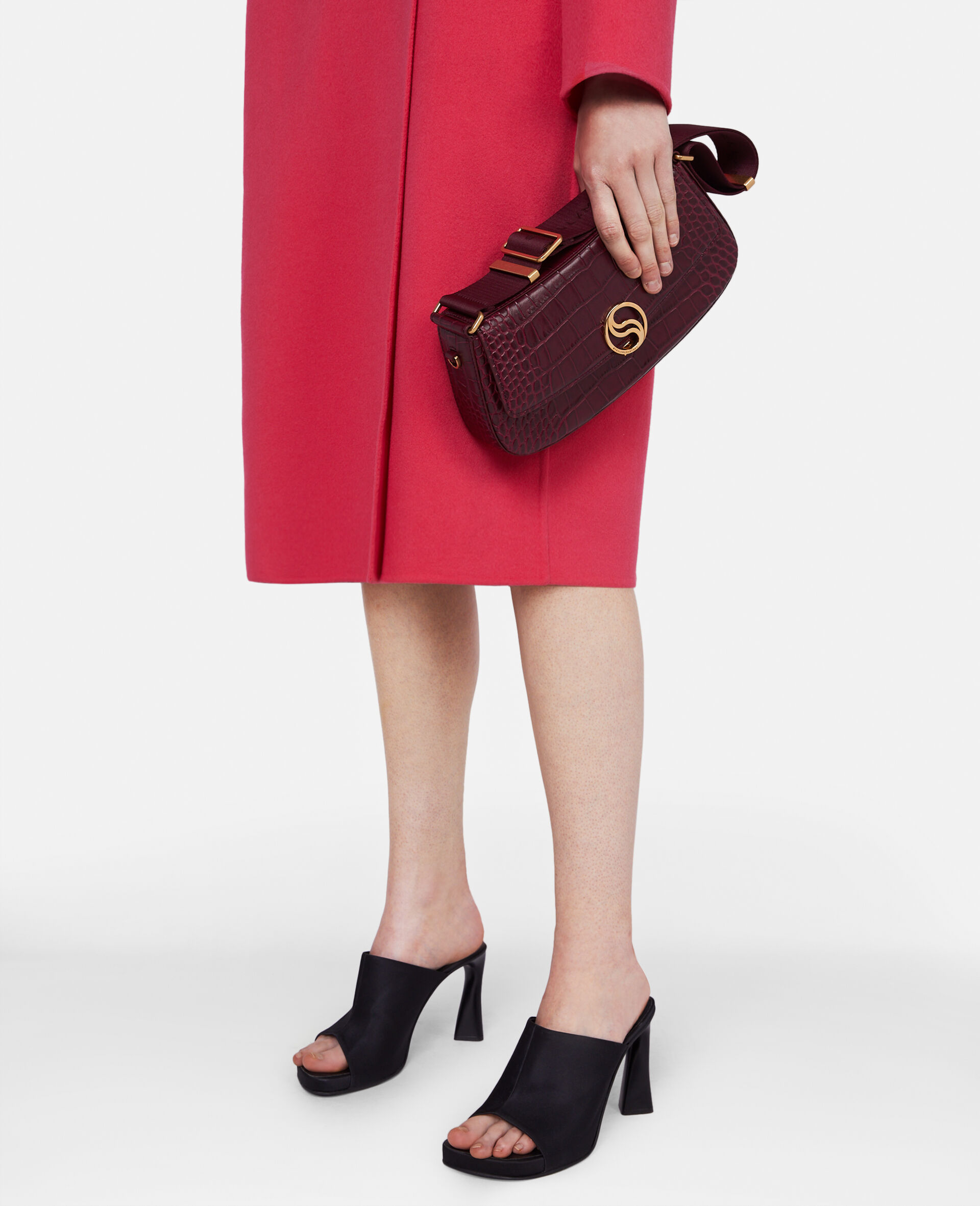 S-Wave鳄鱼皮效果压花单肩包-Multicolored-large image number 1