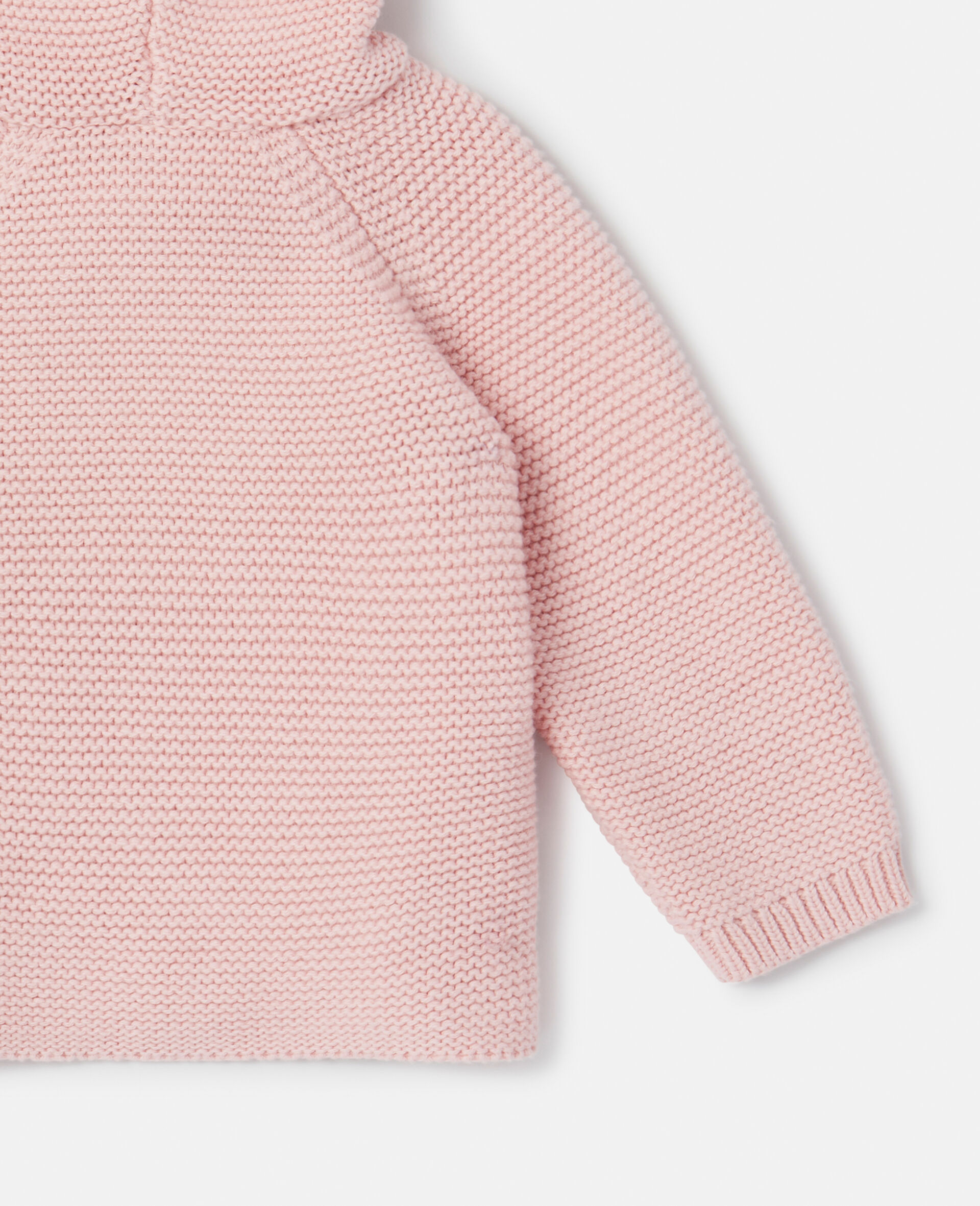 3D Ear Fringed Hooded Cardigan-Pink-large image number 3