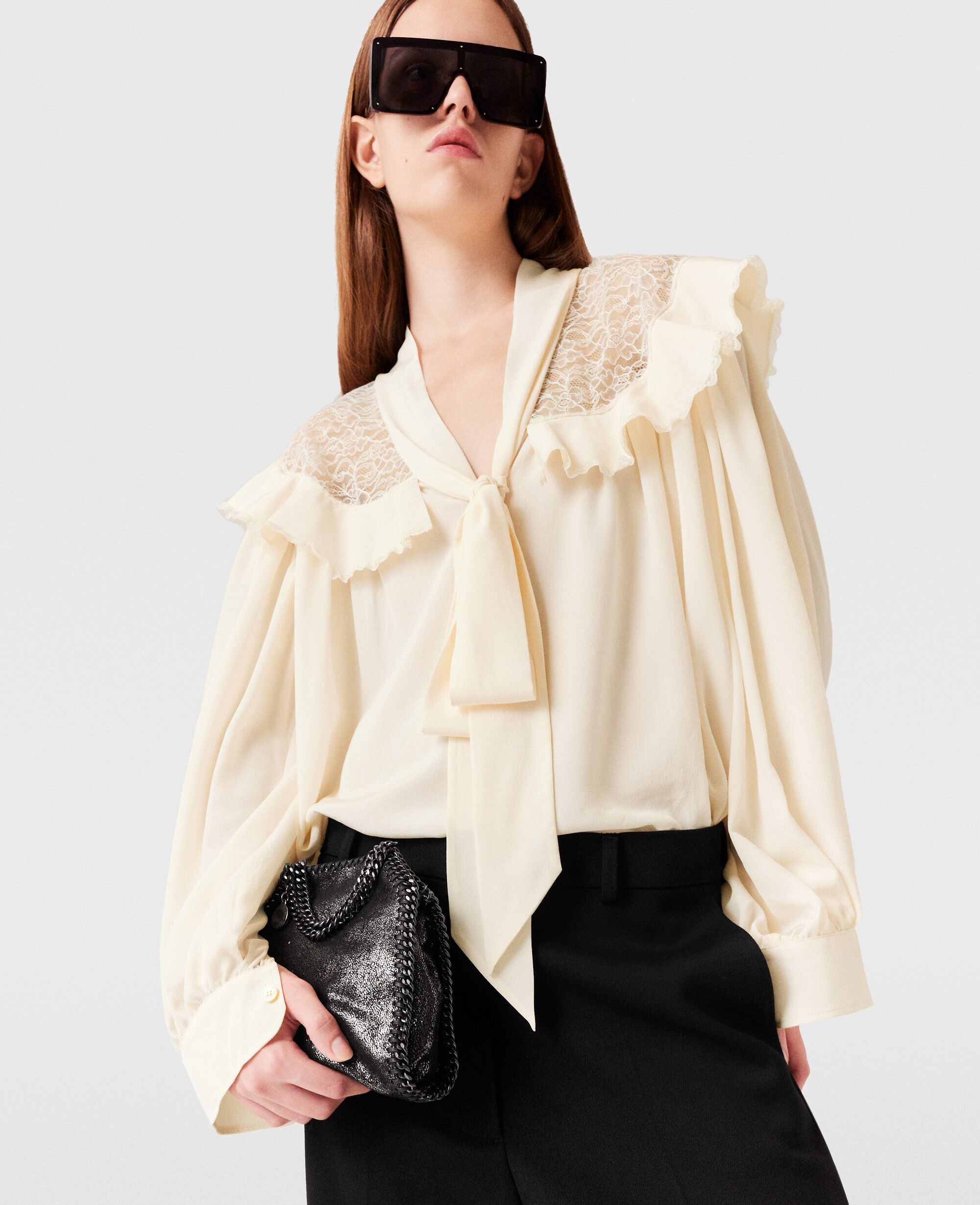 Women Dark gray metallic Falabella Tiny Tote Bag | Stella McCartney US