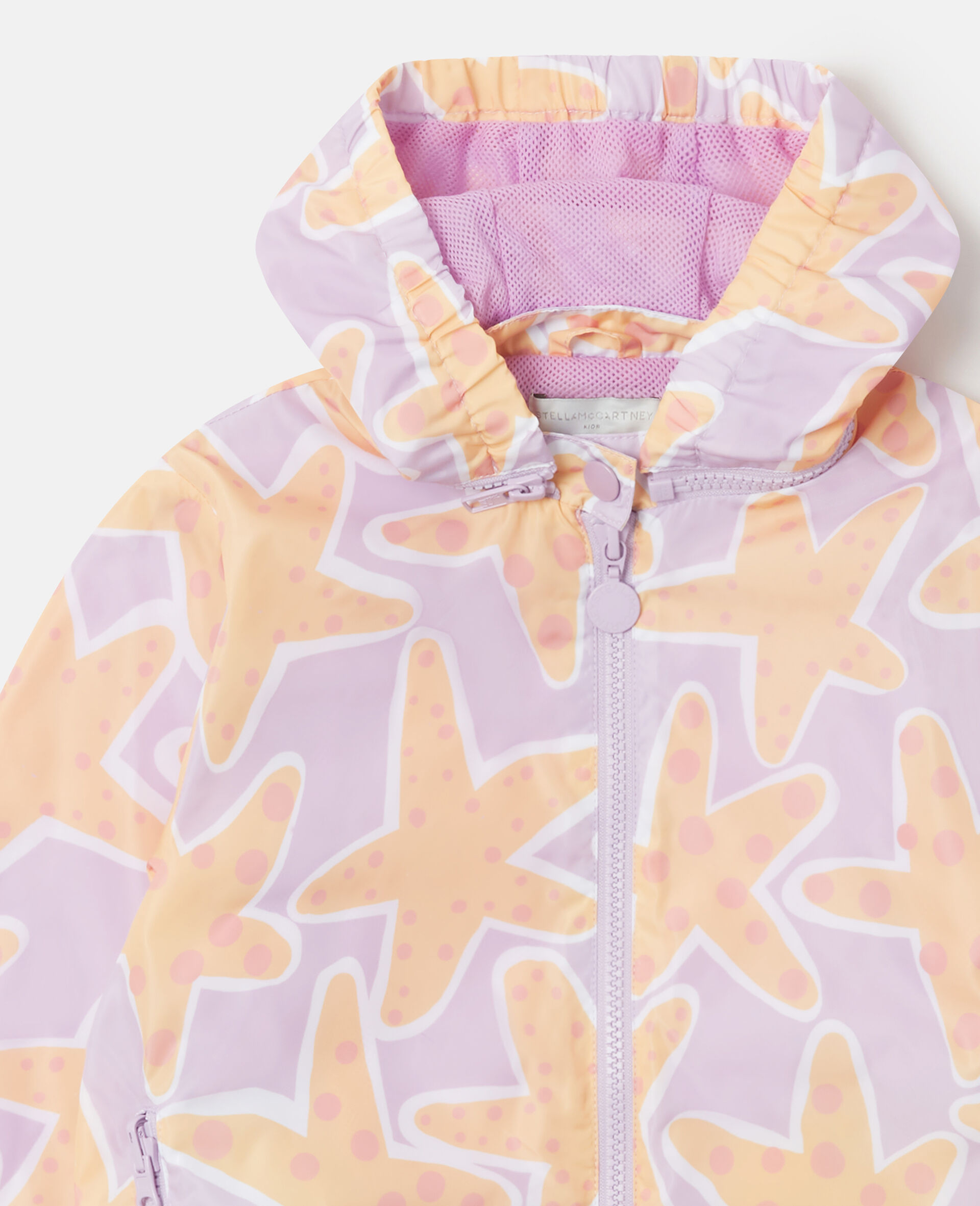 Starfish Print Zip Jacket-Purple-medium