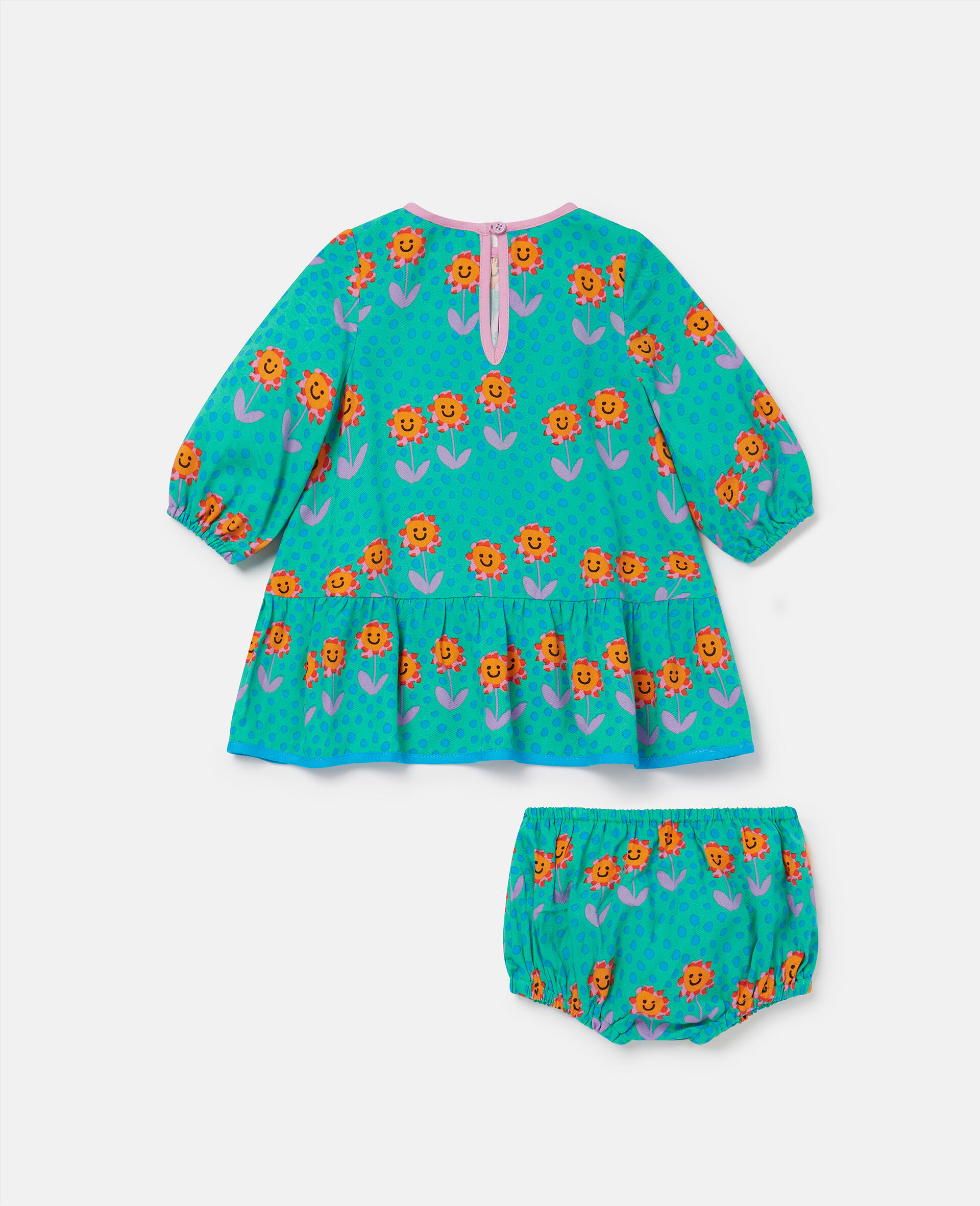 Ensemble robe et bloomer &agrave; imprim&eacute; fleurs-Vert-large image number 2