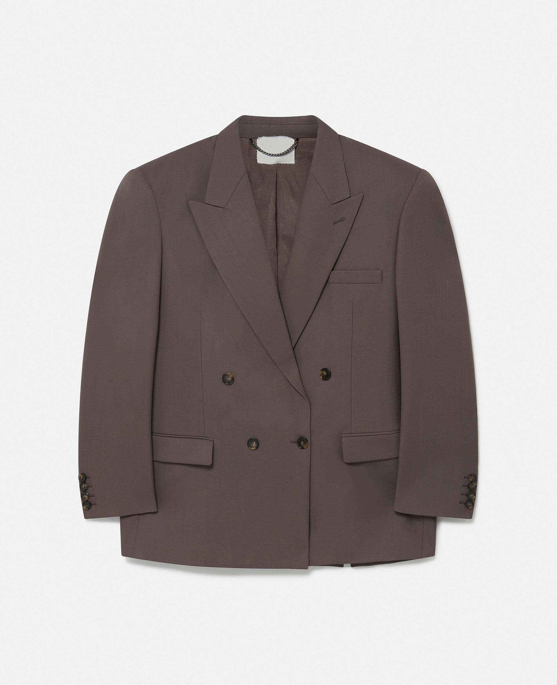 Oversized Double-Breasted Blazer-Brown-large image number 0